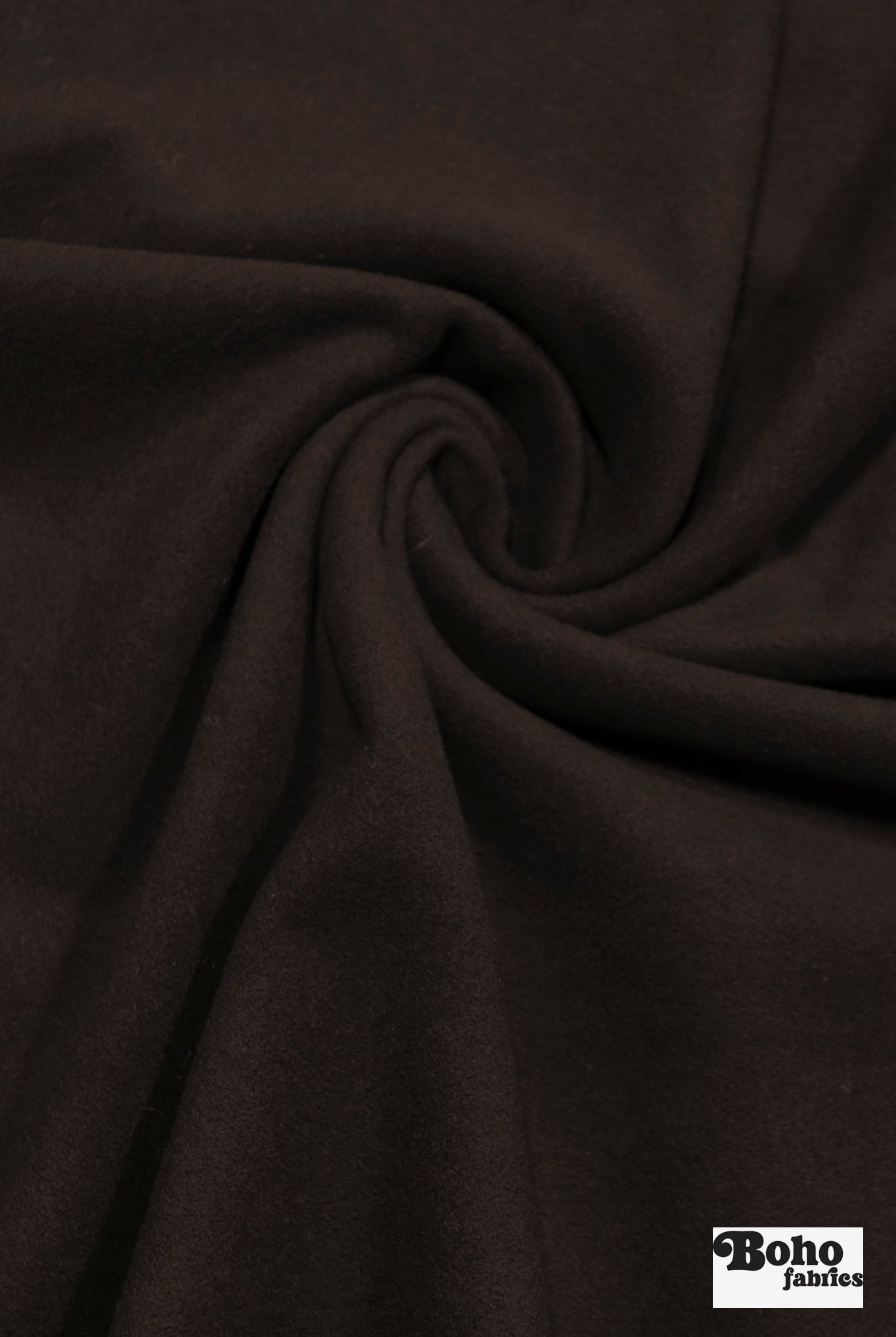 Espresso (Dark Brown) Italian Wool Coating Fabric - Boho Fabrics - Wool Coating, Woven