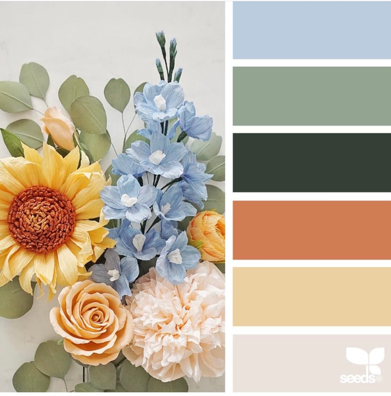 "Eucalyptus Florals" Sweater/FT Knit Palette Bundle. - Boho Fabrics