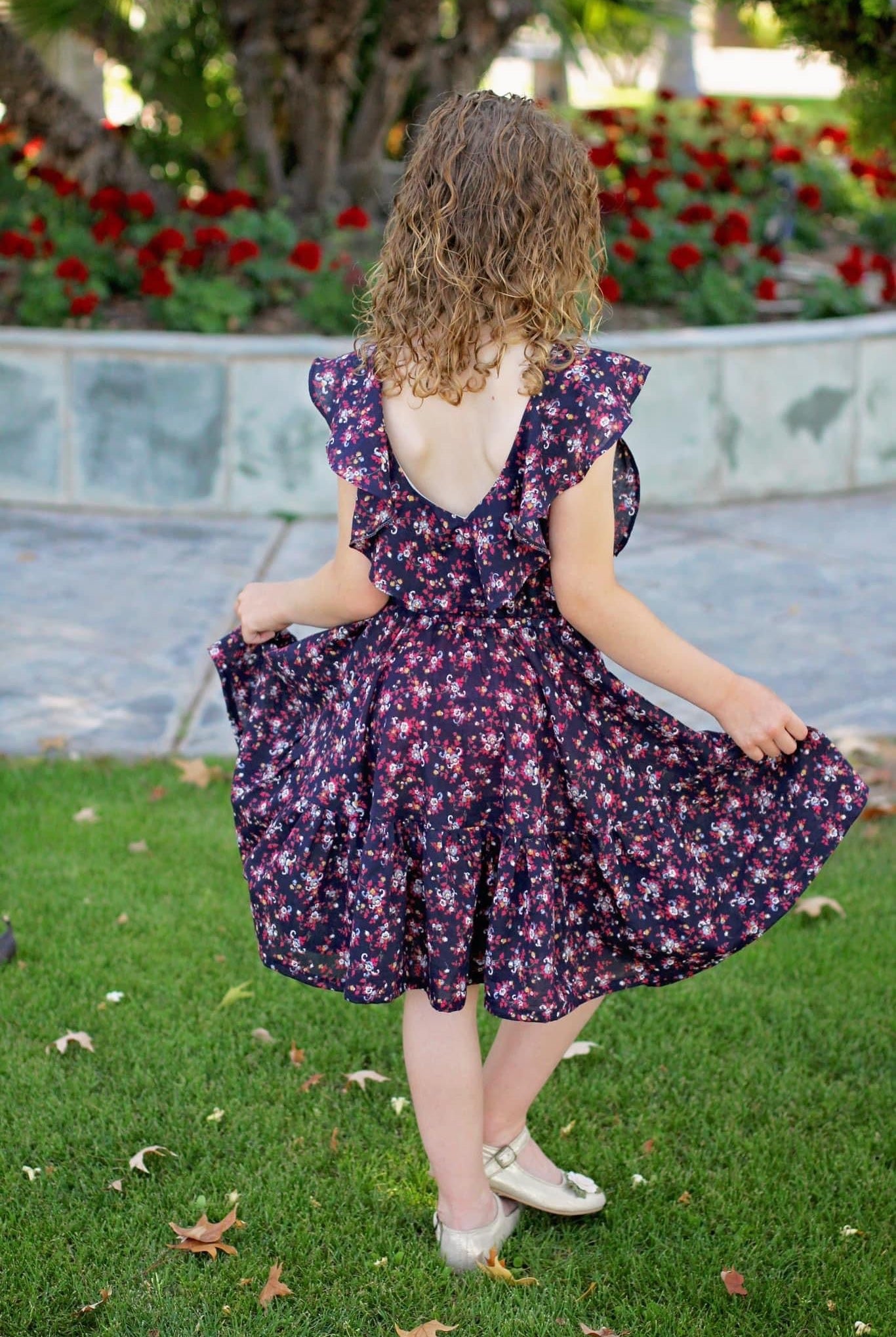 Evening Blooms on Navy Blue. Cotton Woven Fabric WVP-239 - Boho Fabrics - Lawn/Poplin, Woven