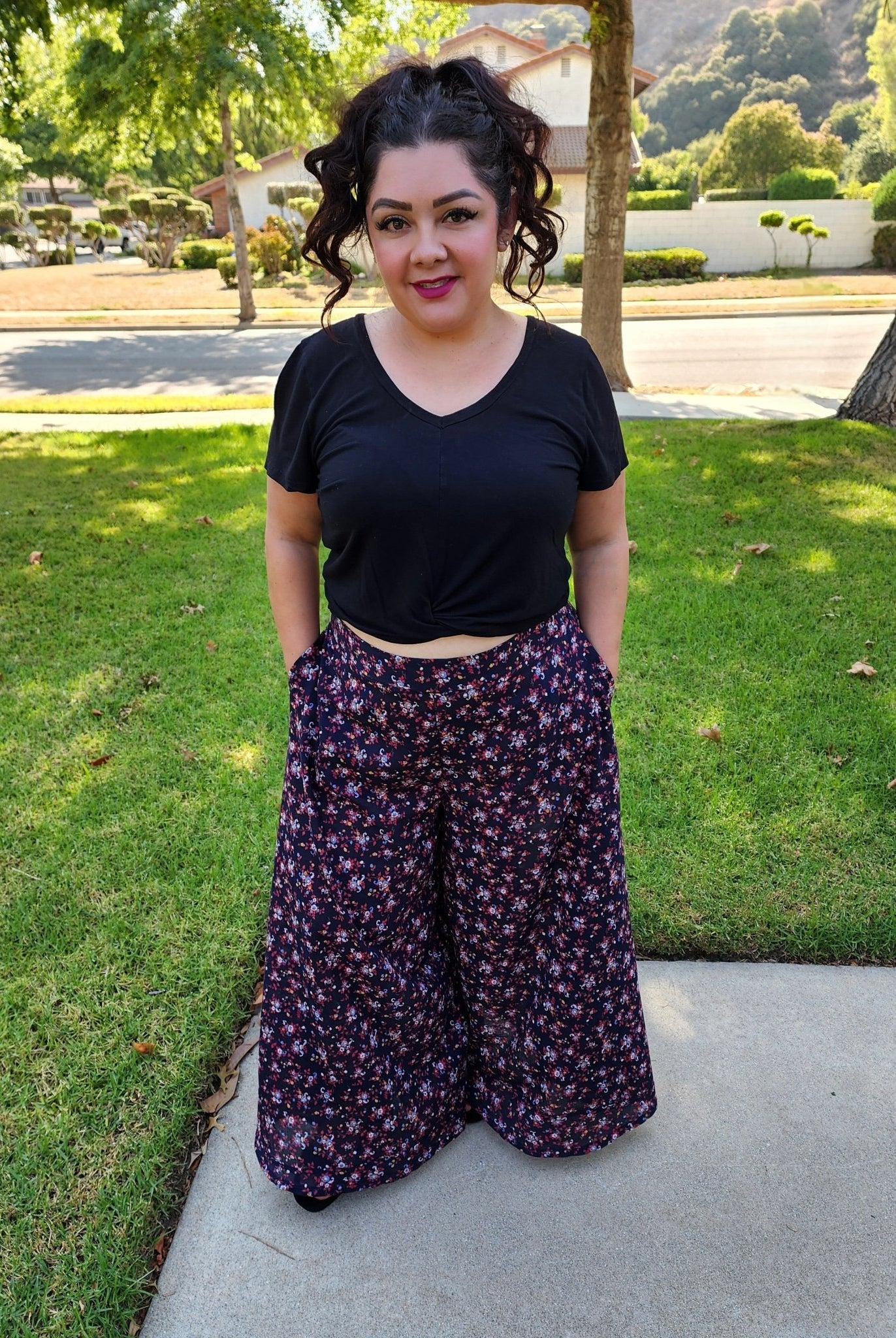 Evening Blooms on Navy Blue. Cotton Woven Fabric WVP - 239 - Boho Fabrics - Lawn/Poplin, Woven