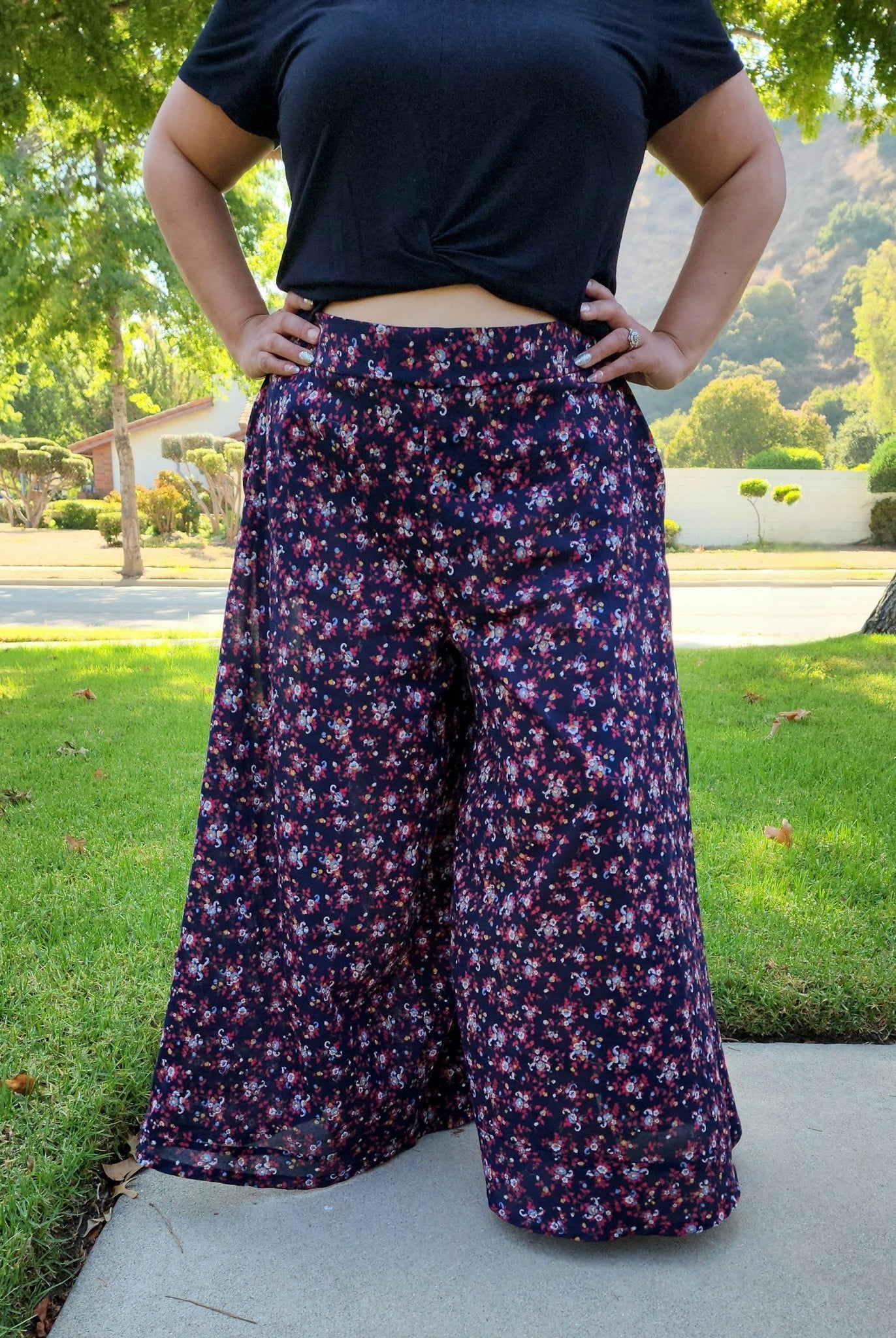 Evening Blooms on Navy Blue. Cotton Woven Fabric WVP - 239 - Boho Fabrics - Lawn/Poplin, Woven