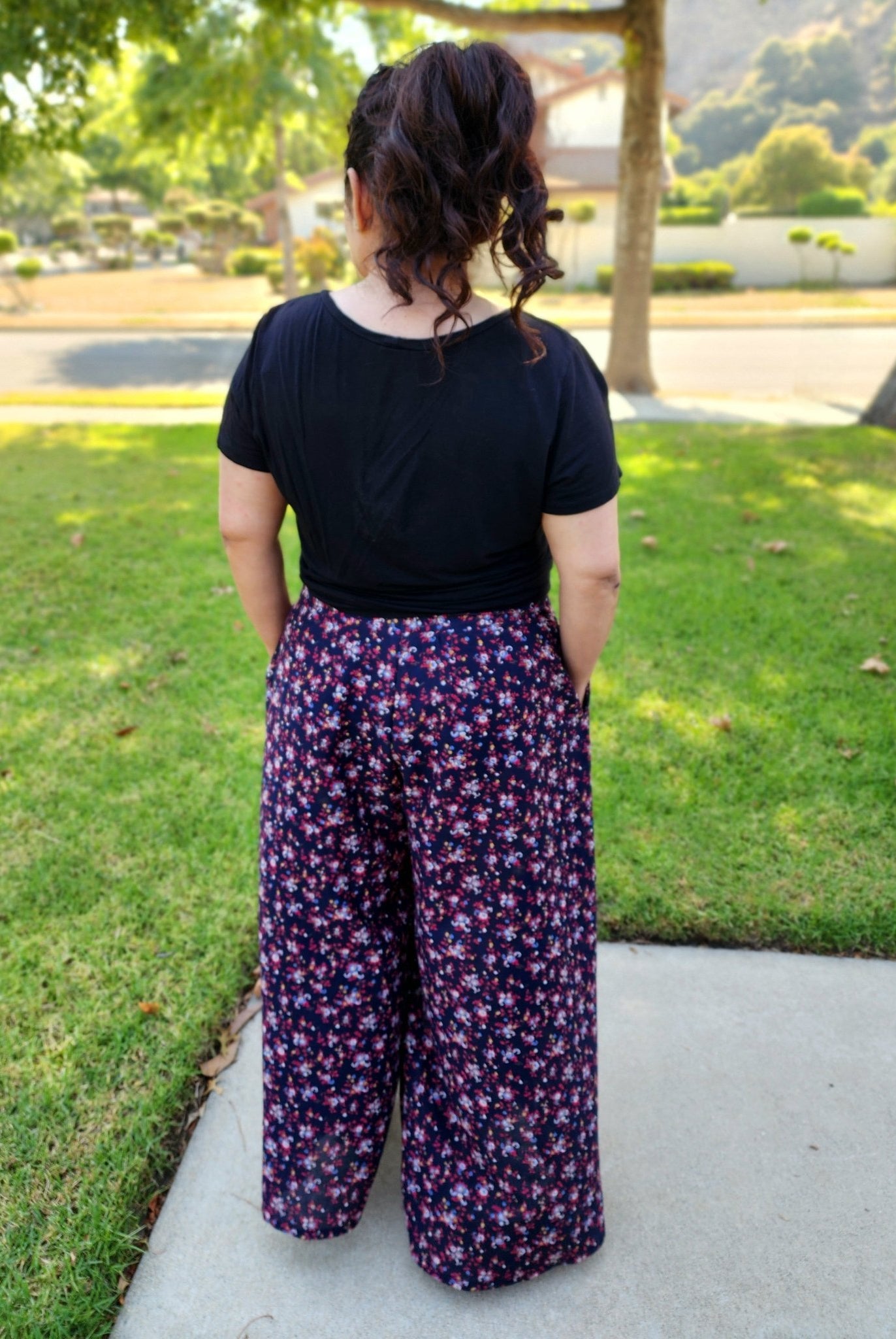 Evening Blooms on Navy Blue. Cotton Woven Fabric WVP - 239 - Boho Fabrics - Lawn/Poplin, Woven