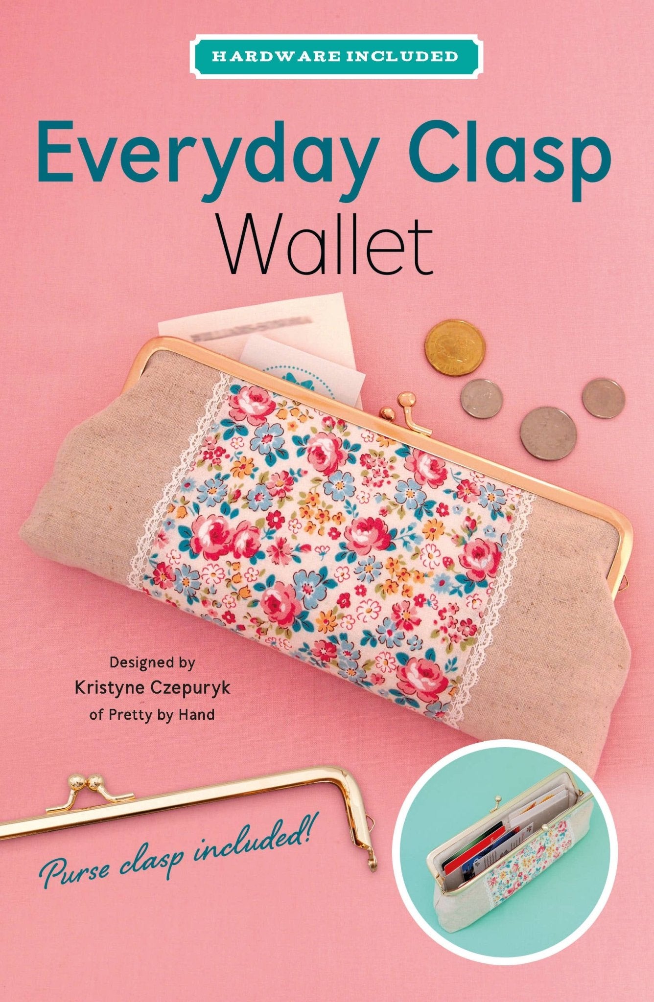 Everyday Clasp Wallet, Sewing Pattern with Hardware - Boho Fabrics - Sewing Patterns