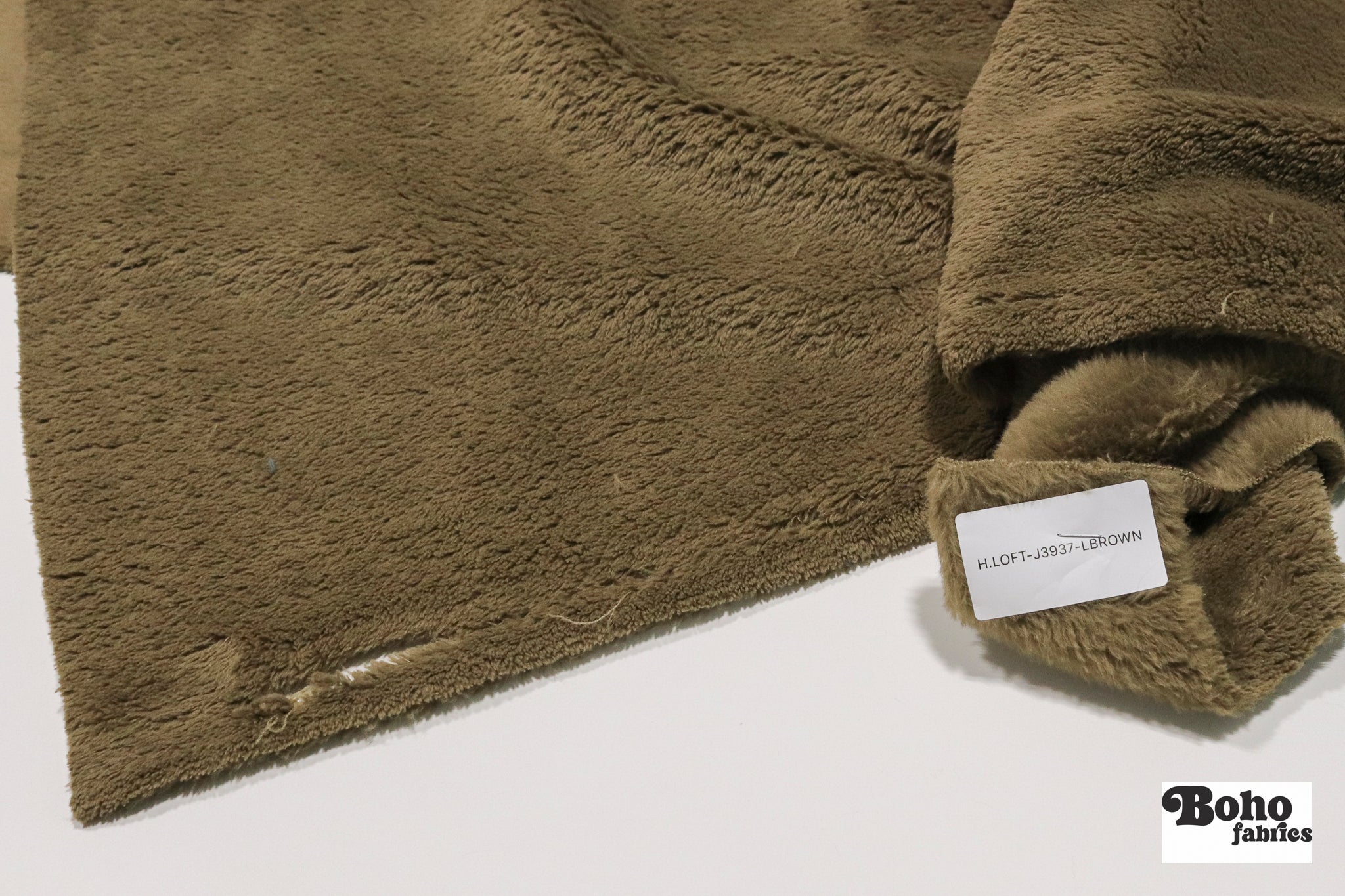 Fawn Brown Heather, High Loft Fleece Fabric by Polartec. *2nds* - Boho Fabrics - Performance Fabrics