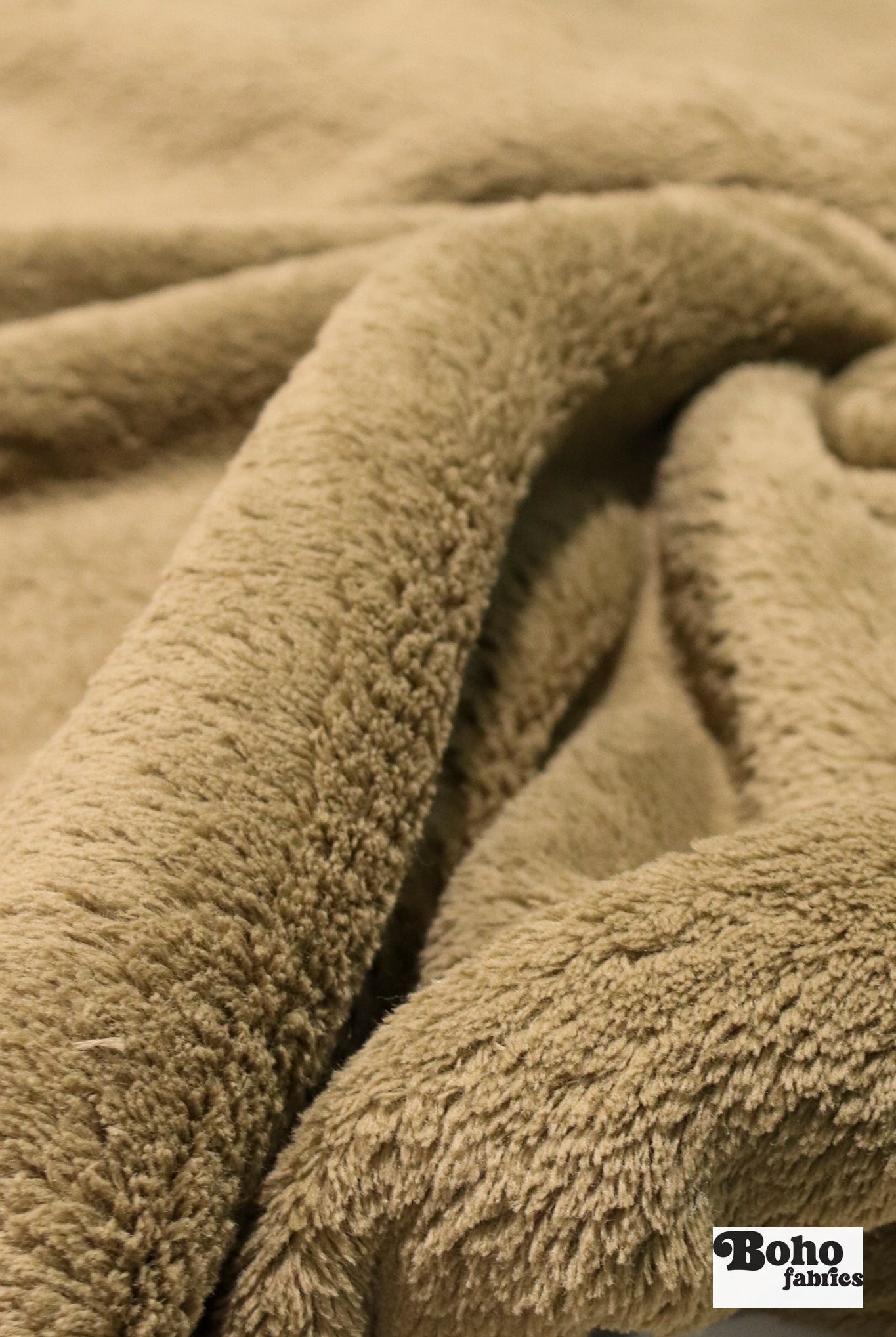 Fawn Brown Heather, High Loft Fleece Fabric by Polartec. *2nds* - Boho Fabrics - Performance Fabrics