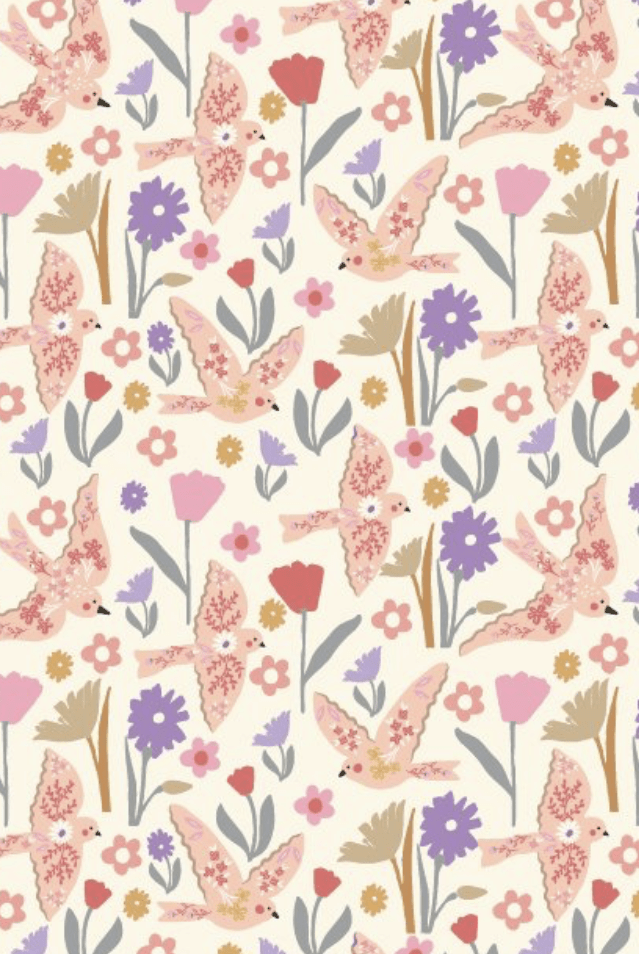 Felicity Organic Quilting Cotton Fabric – Colorful Blooming (610143) - Boho Fabrics - Quilting Cotton, Woven