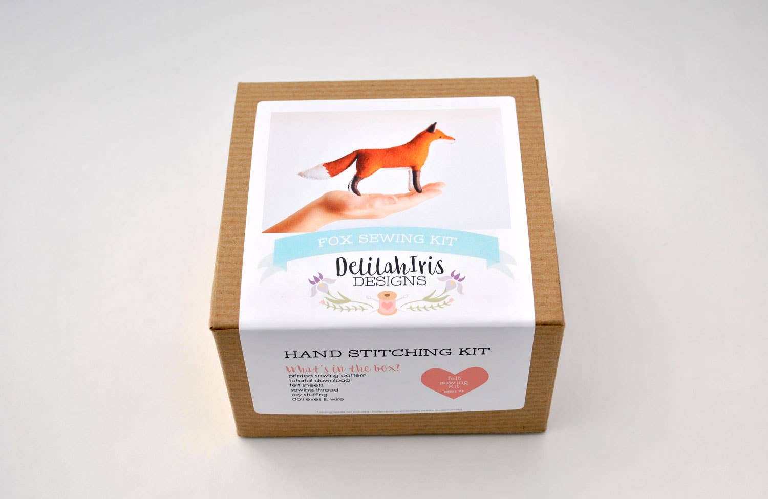 Felt Fox Stuffed Animal DIY Craft Sewing Kit - Unique Gift! - Boho Fabrics -