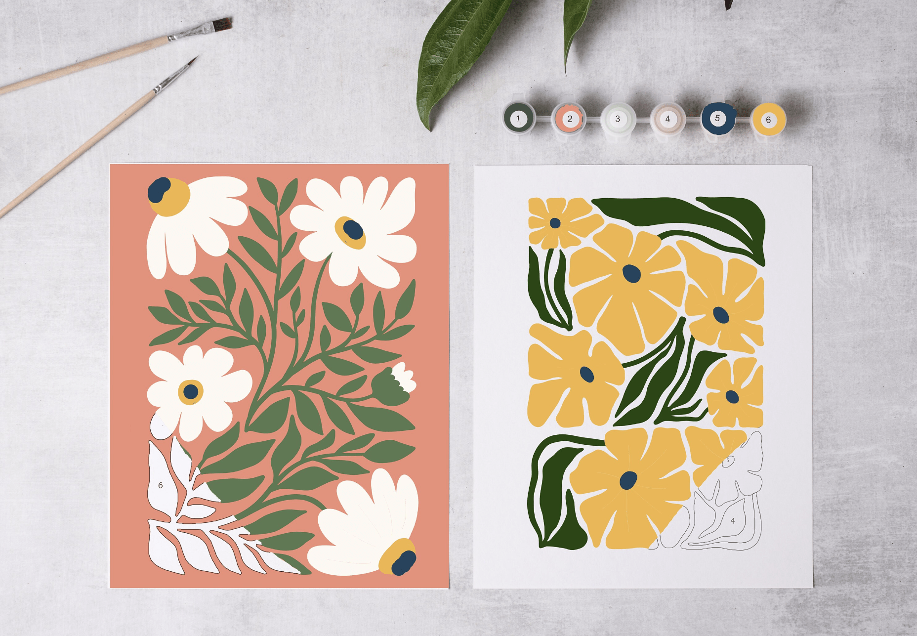 Field of Daisies Paint - By - Numbers kit - Boho Fabrics - Art & Craft Kits