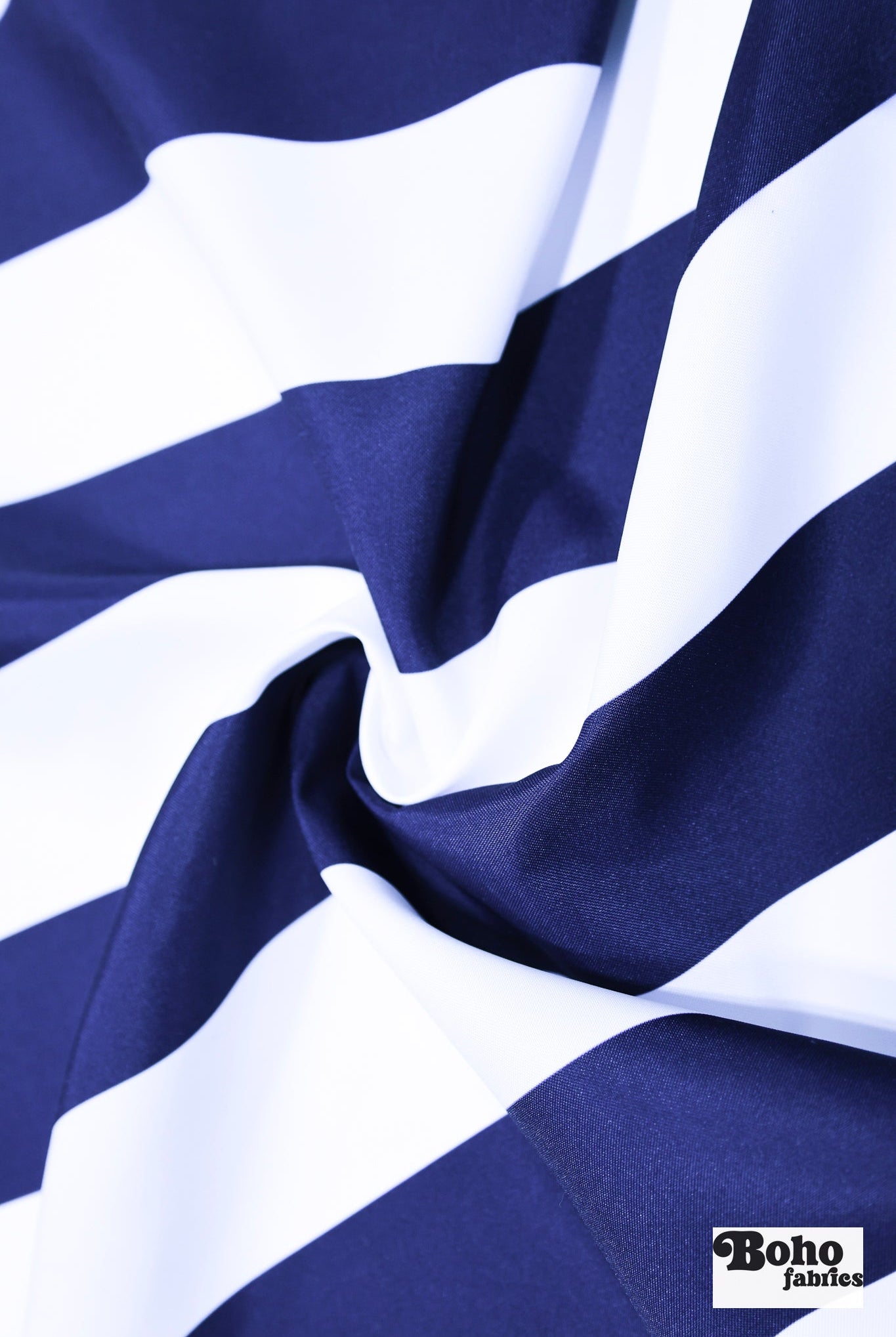 *Flawed Royal Blue & White, 3" Wide Striped Canvas Woven Fabric - Boho Fabrics - Canvas Fabric