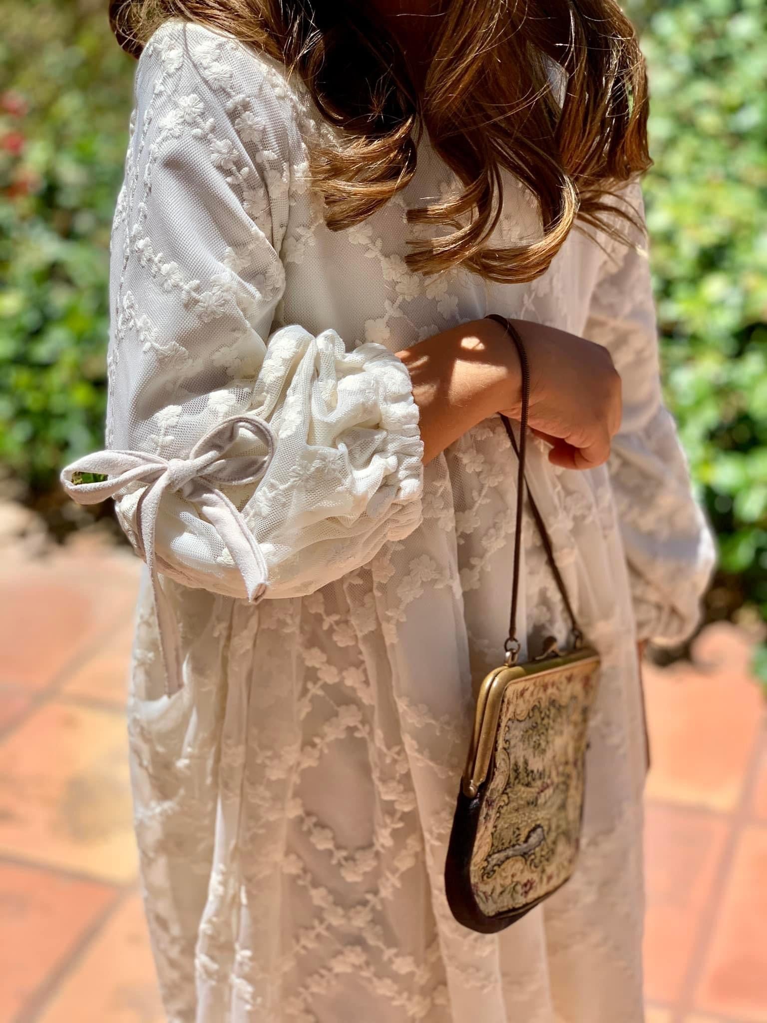 Floral Diamond Embroidery. Special Occasion Fabric. - Boho Fabrics