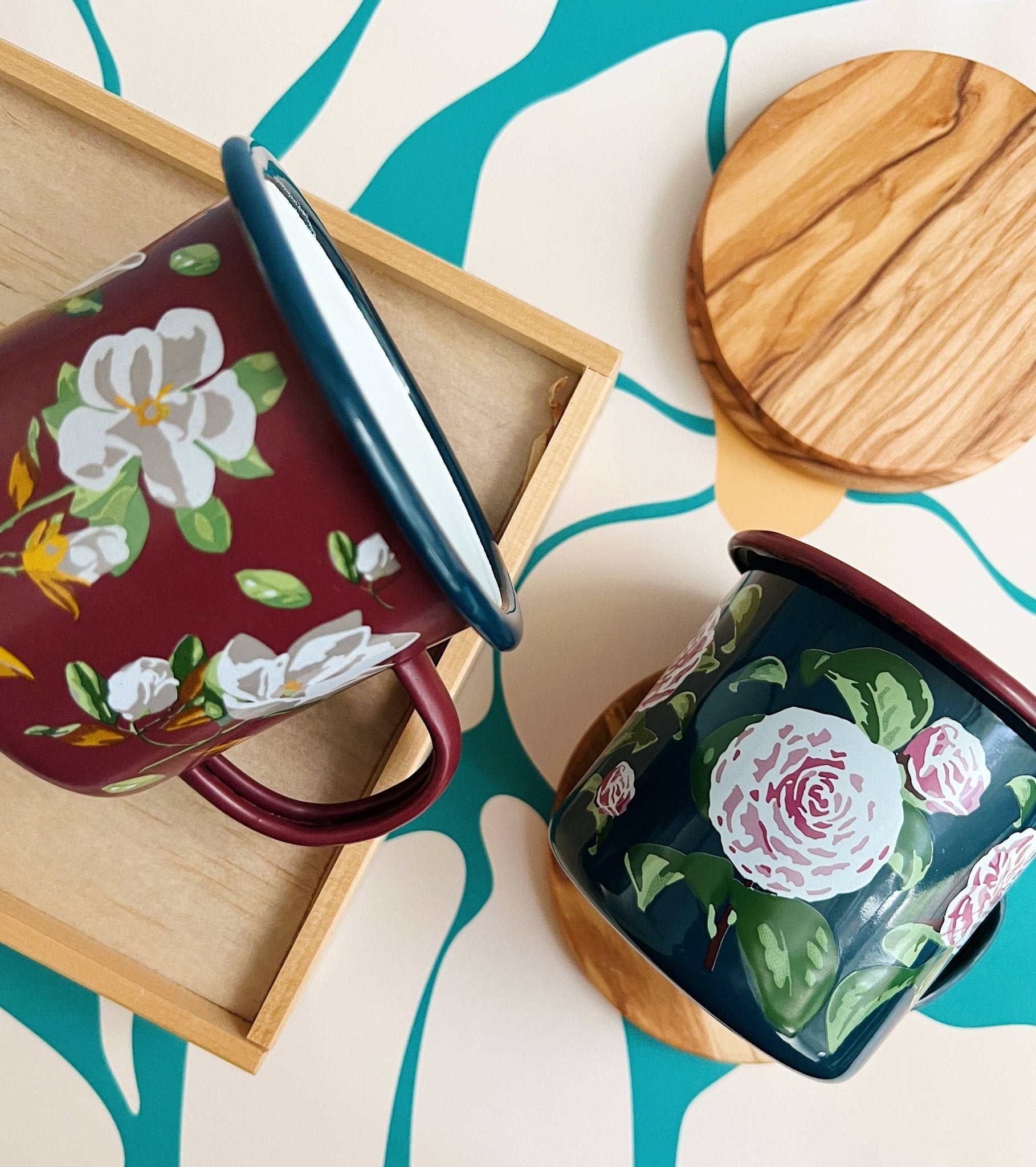 Floral Enamel Mug - Boho Fabrics - Home Decor