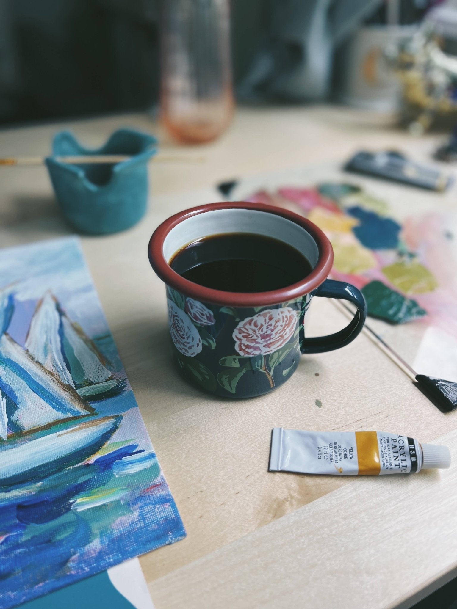 Floral Enamel Mug - Boho Fabrics - Home Decor