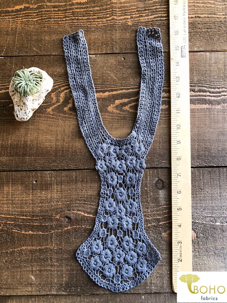 Floral Vines Applique in Gray. Style #FA-02 - Boho Fabrics