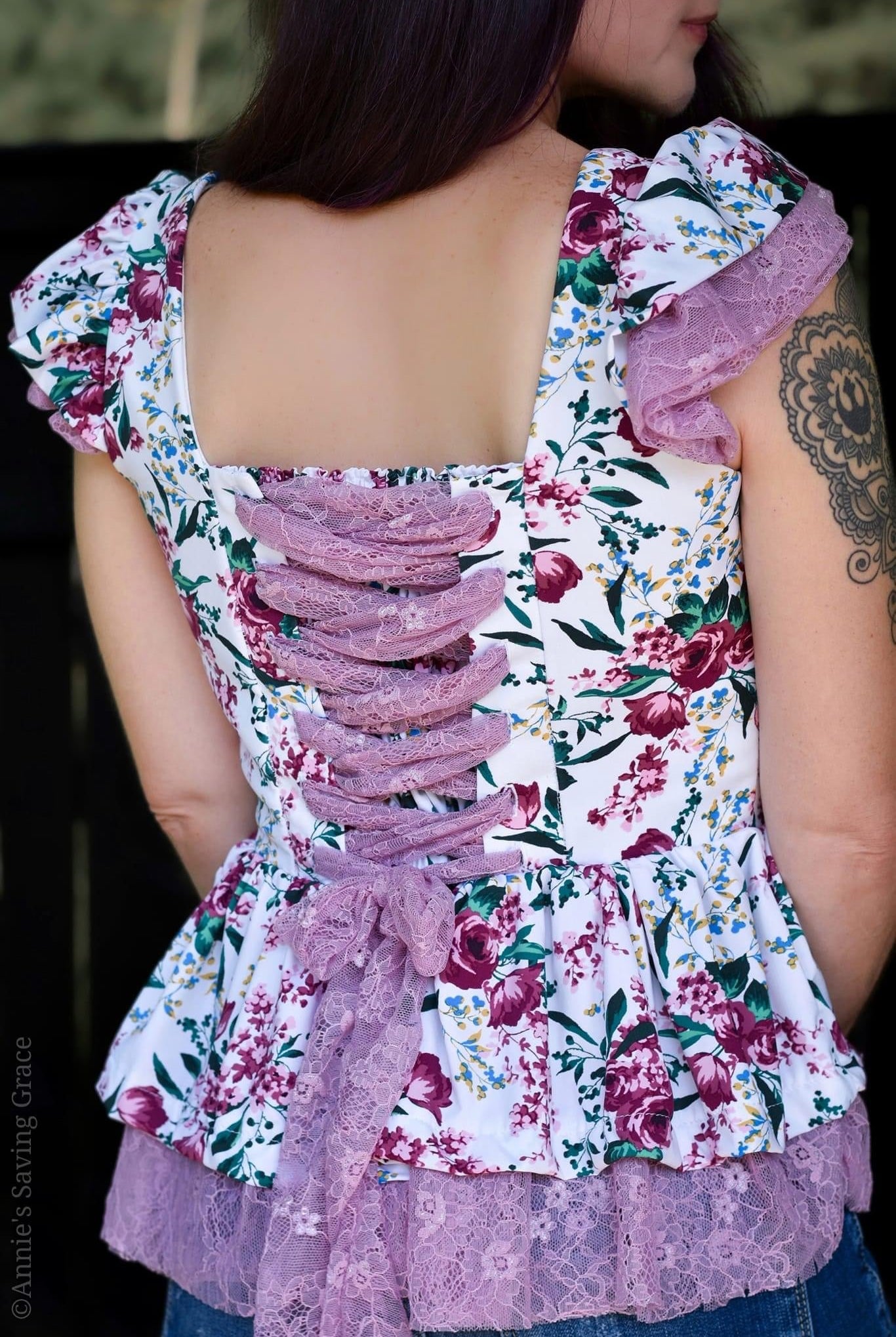 Floral Waltz on White, Athletic Knit Fabric - Boho Fabrics - Athletic Knit Fabric