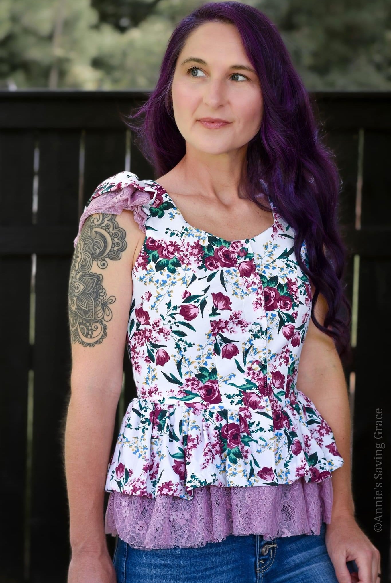 Floral Waltz on White, Athletic Knit Fabric - Boho Fabrics - Athletic Knit Fabric