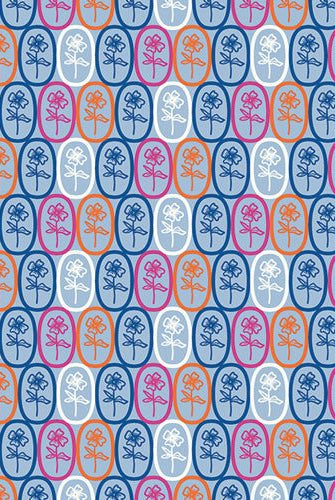 Florita Azul, Fiesta Fun Collection by Pat Dana Willard. Art Gallery Cotton Woven Fabric. Sold by the Half Yard! - Boho Fabrics