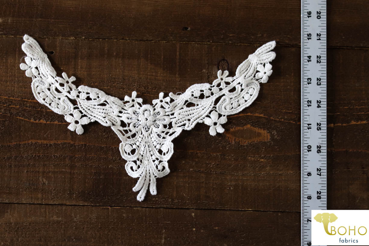 Flower Vine Ivory Applique. Style #FA-16 - Boho Fabrics