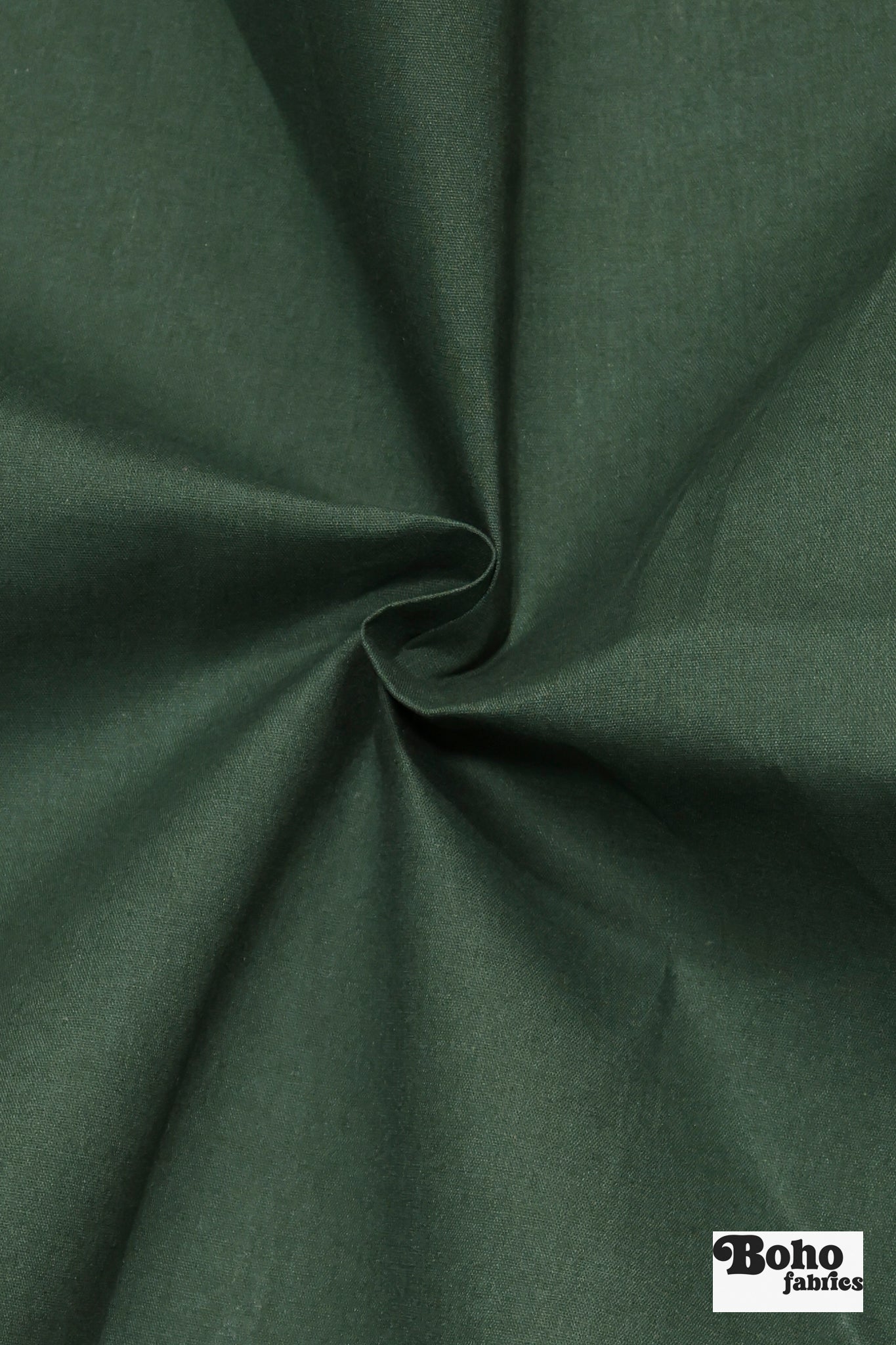 Forest Green, Deadstock Cotton Canvas Woven Fabric - Boho Fabrics - Canvas Fabric