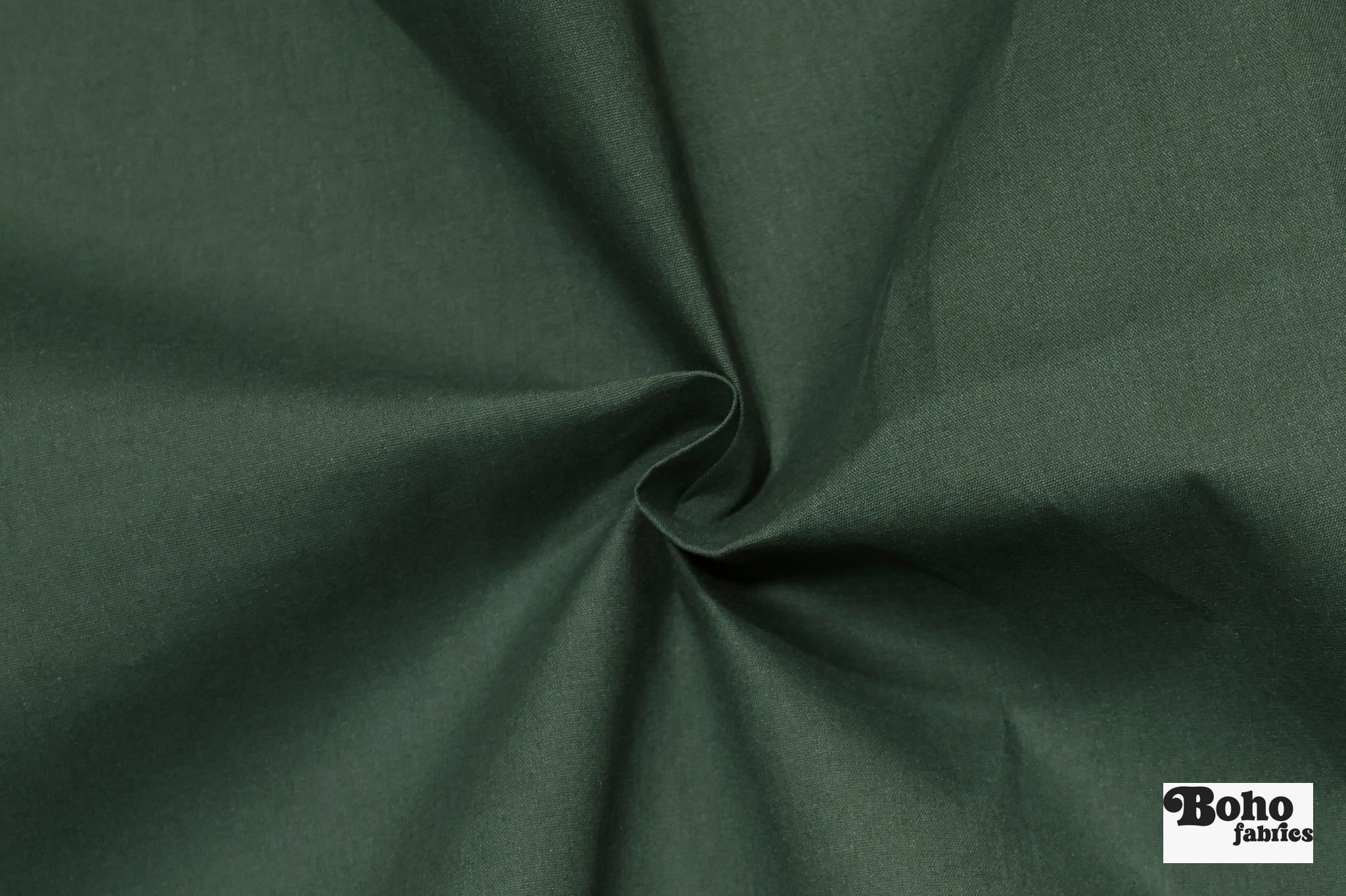 Forest Green, Deadstock Cotton Canvas Woven Fabric - Boho Fabrics - Canvas Fabric