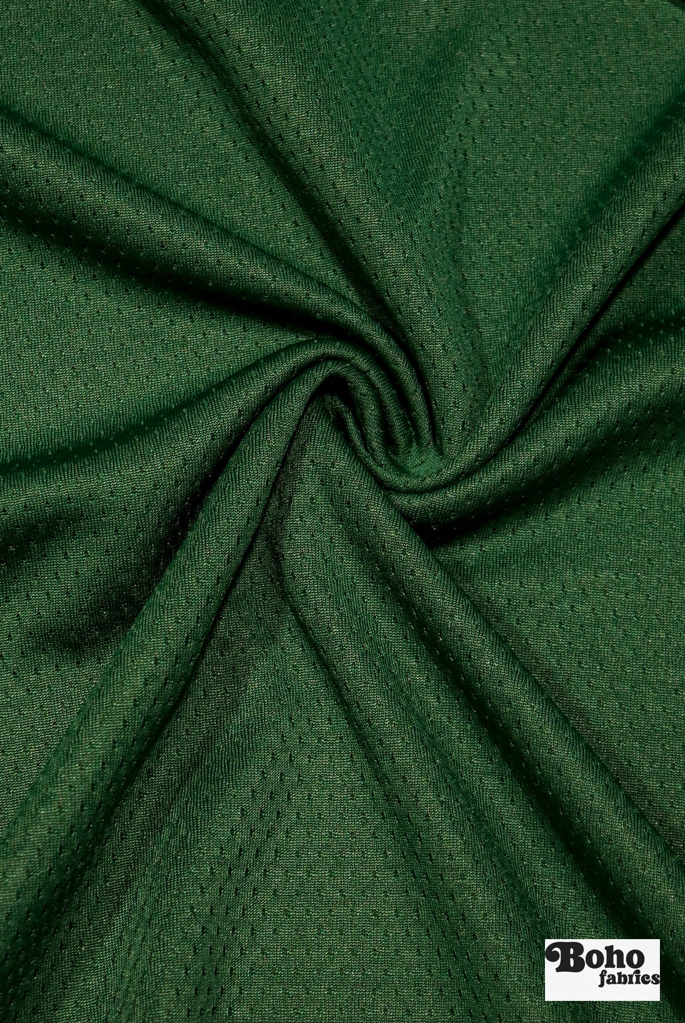 Forest Green, Flat Back Dimple, Athletic Mesh Fabric - Boho Fabrics - Athletic Knit Fabric