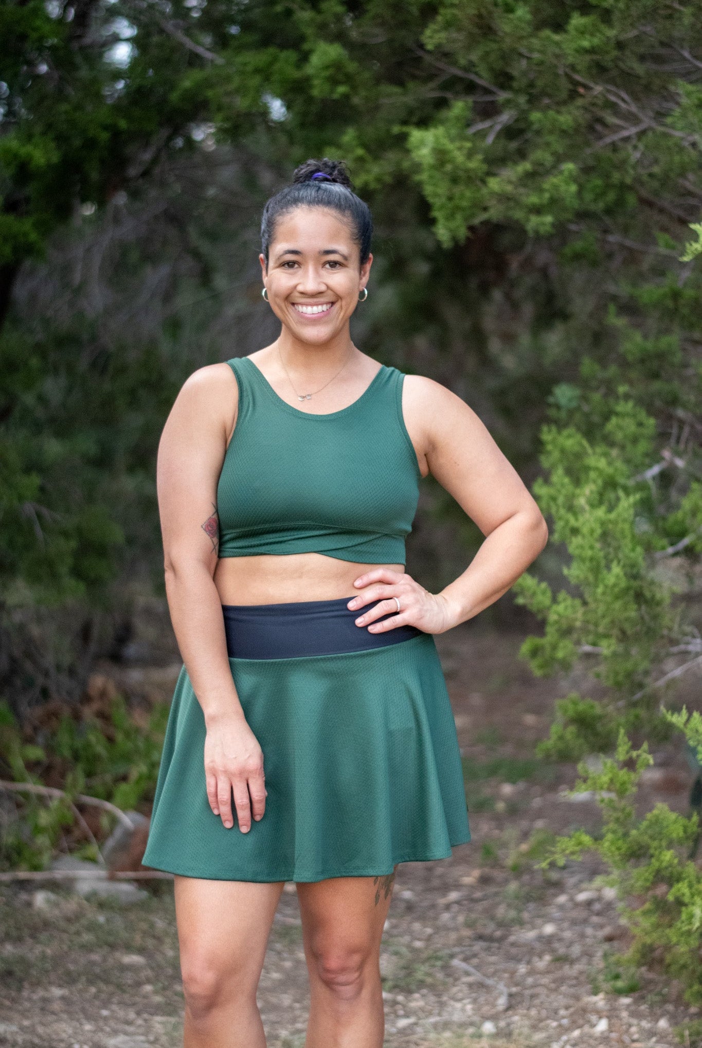 Forest Green, Flat Back Dimple, Athletic Mesh Fabric - Boho Fabrics - Athletic Knit Fabric