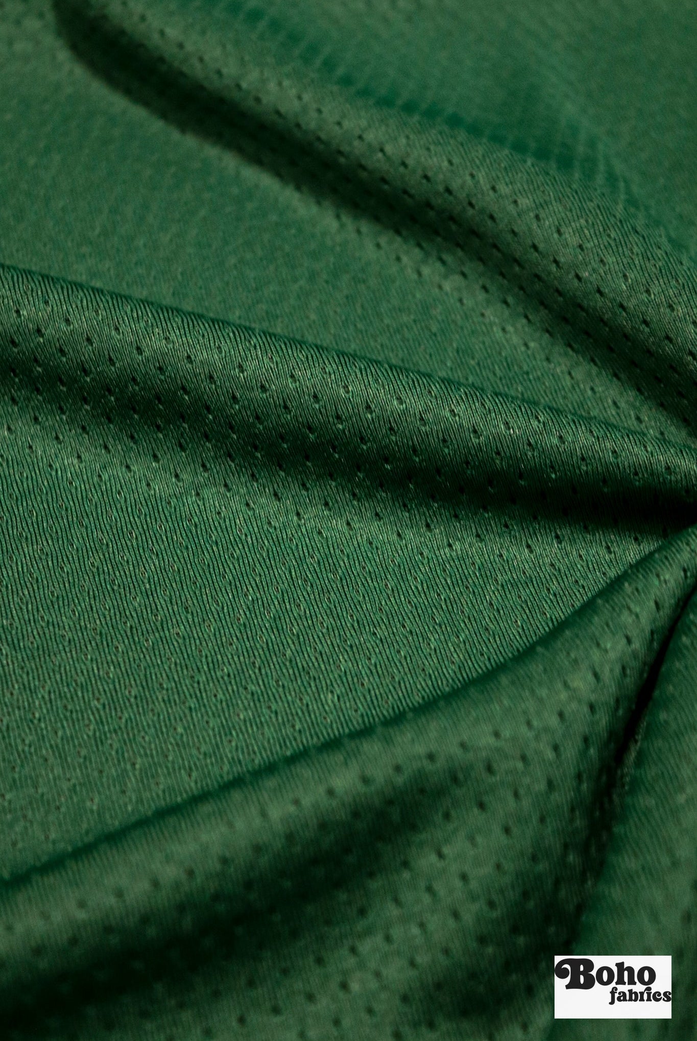 Forest Green, Flat Back Dimple, Athletic Mesh Fabric - Boho Fabrics - Athletic Knit Fabric