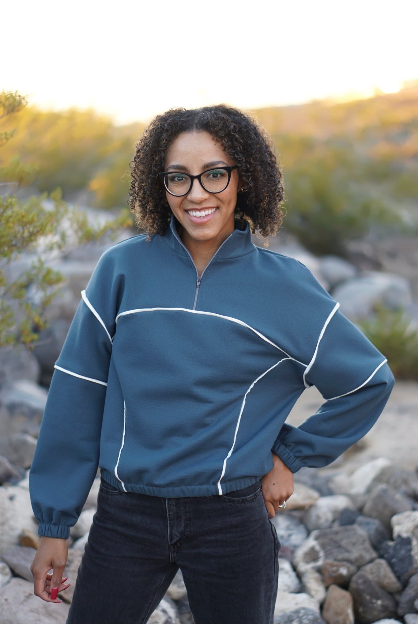 French Blue, Polartec Power Air. Insulating Eco - Friendly, Performance Knit Fabric - Boho Fabrics - Performance Fabrics