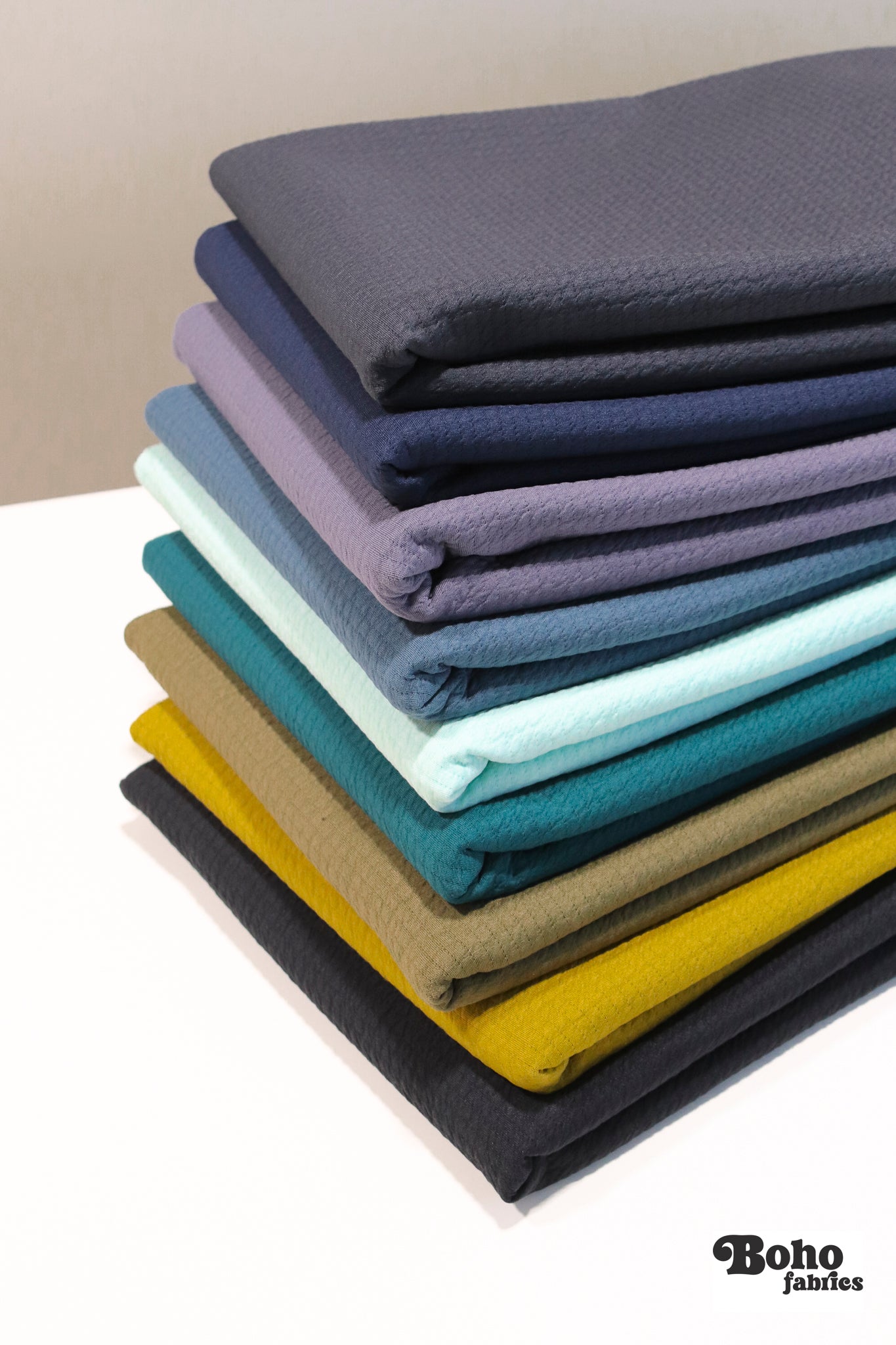 French Blue, Polartec Power Air. Insulating Eco - Friendly, Performance Knit Fabric - Boho Fabrics - Performance Fabrics