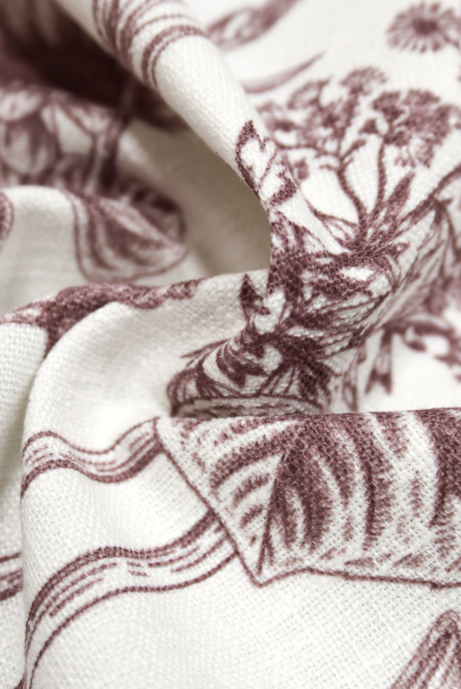 Garden Medley in Plum Linen-Look Canvas Woven Fabric - Boho Fabrics - Home Dec. & Upholstery Fabric