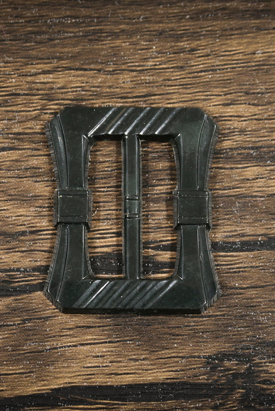 Gastby Tie – 1930s Art Deco Casein Belt & Scarf Slide Buckle | Black - Boho Fabrics - Buckles & Slides