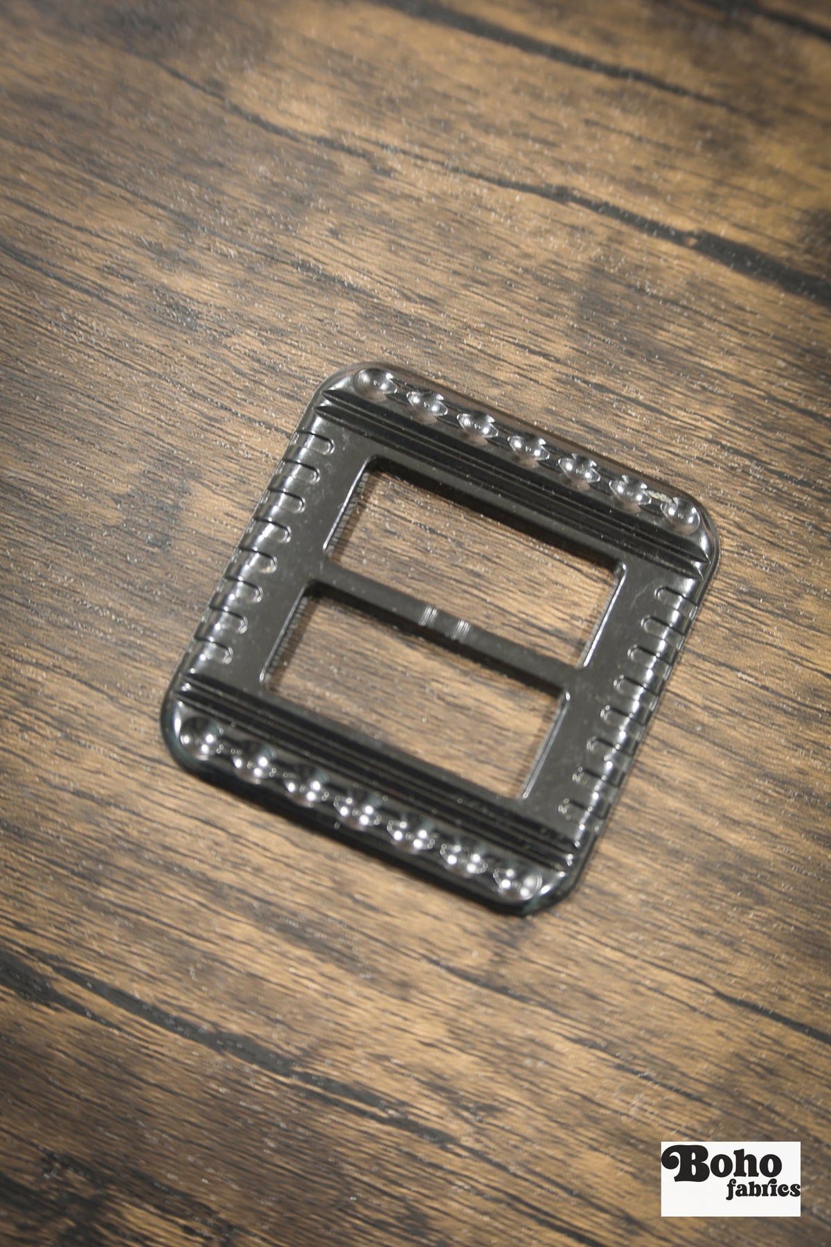 Geometric Muse – 1930s Art Deco Casein Belt & Scarf Slide Buckle | Black - Boho Fabrics - Buckles & Slides