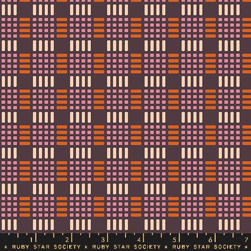 Geometry Eggplant RS5173 15 Ruby Star1 - Boho Fabrics - Quilting Cotton, Woven