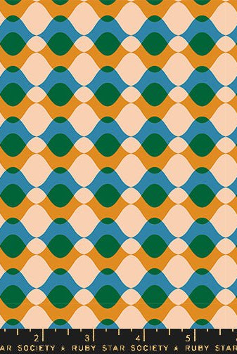 Geometry Turmeric RS5171 12 Ruby Star1 - Boho Fabrics - Quilting Cotton, Woven