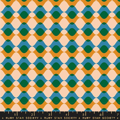 Geometry Turmeric RS5171 12 Ruby Star1 - Boho Fabrics - Quilting Cotton, Woven