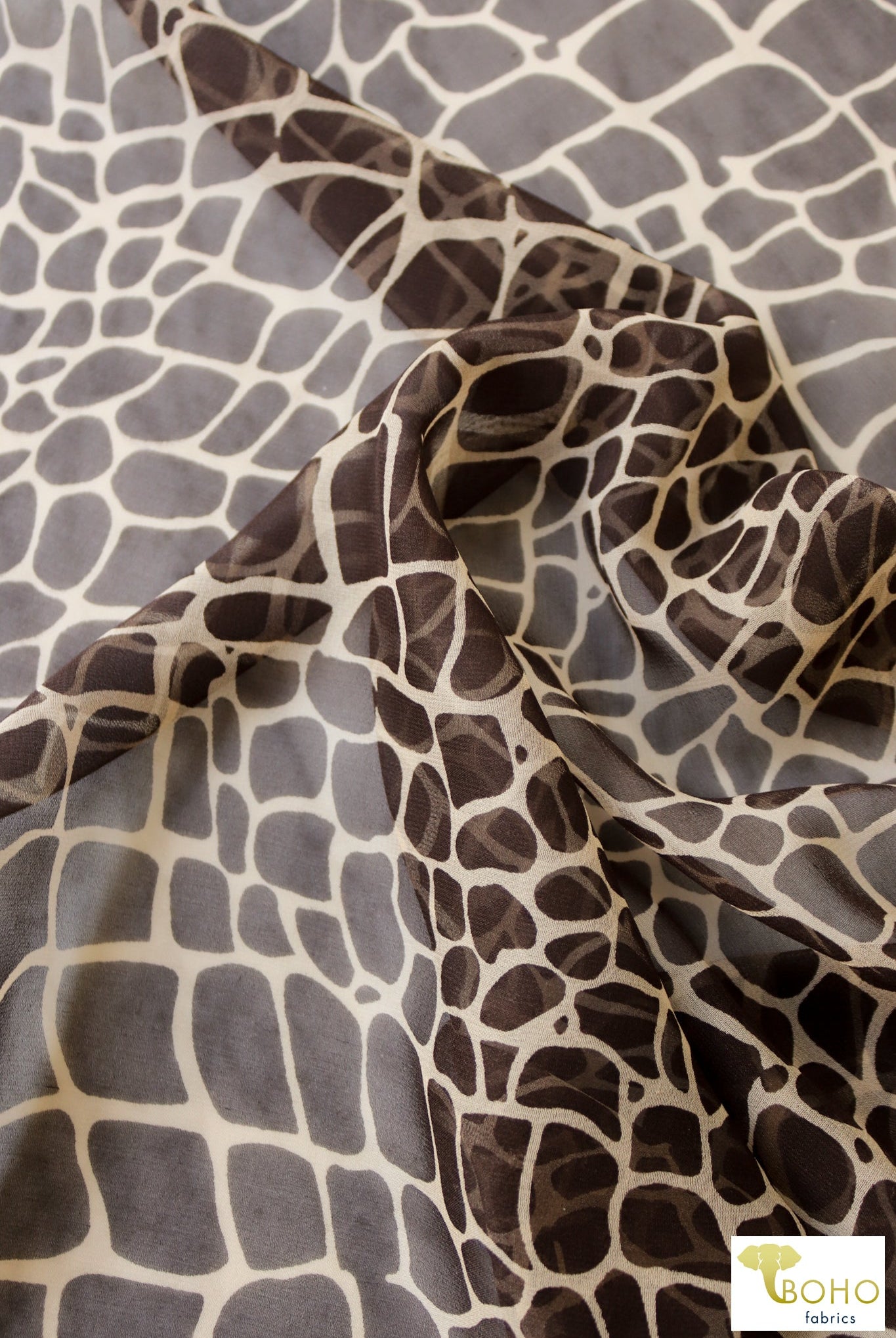Giraffe Print Silk Chiffon Woven. SILK-129 - Boho Fabrics
