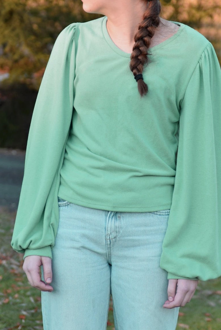 Glacier Mint, Solid Brushed Sweater Knit Fabric - Boho Fabrics - Sweater Solids, Knit Fabric