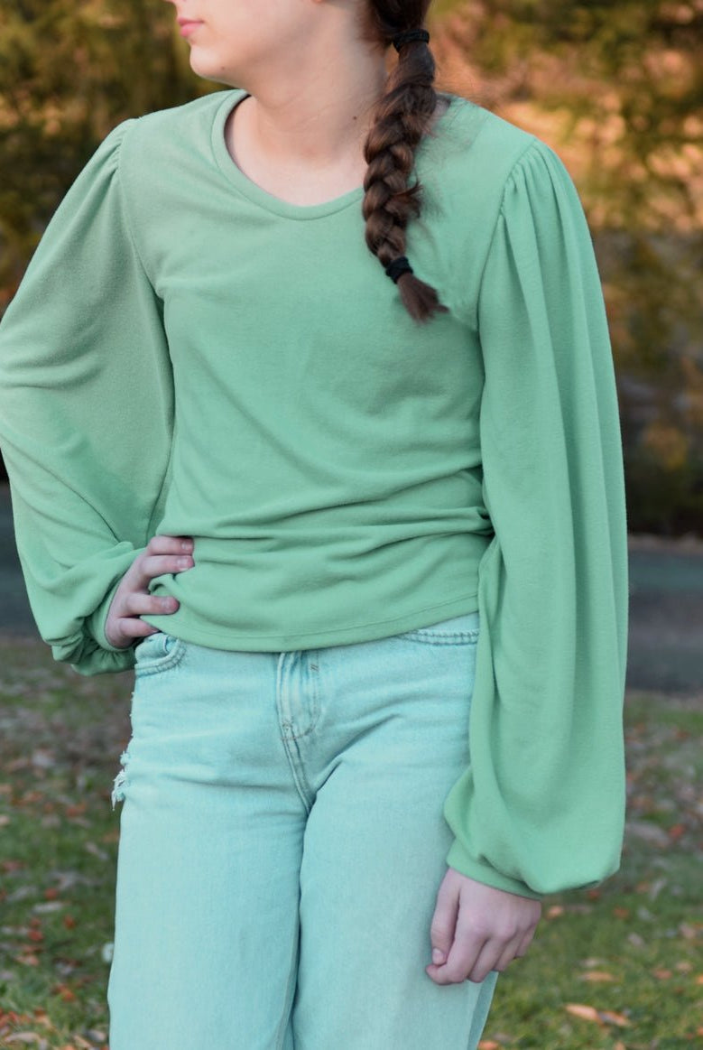 Glacier Mint, Solid Brushed Sweater Knit Fabric - Boho Fabrics - Sweater Solids, Knit Fabric
