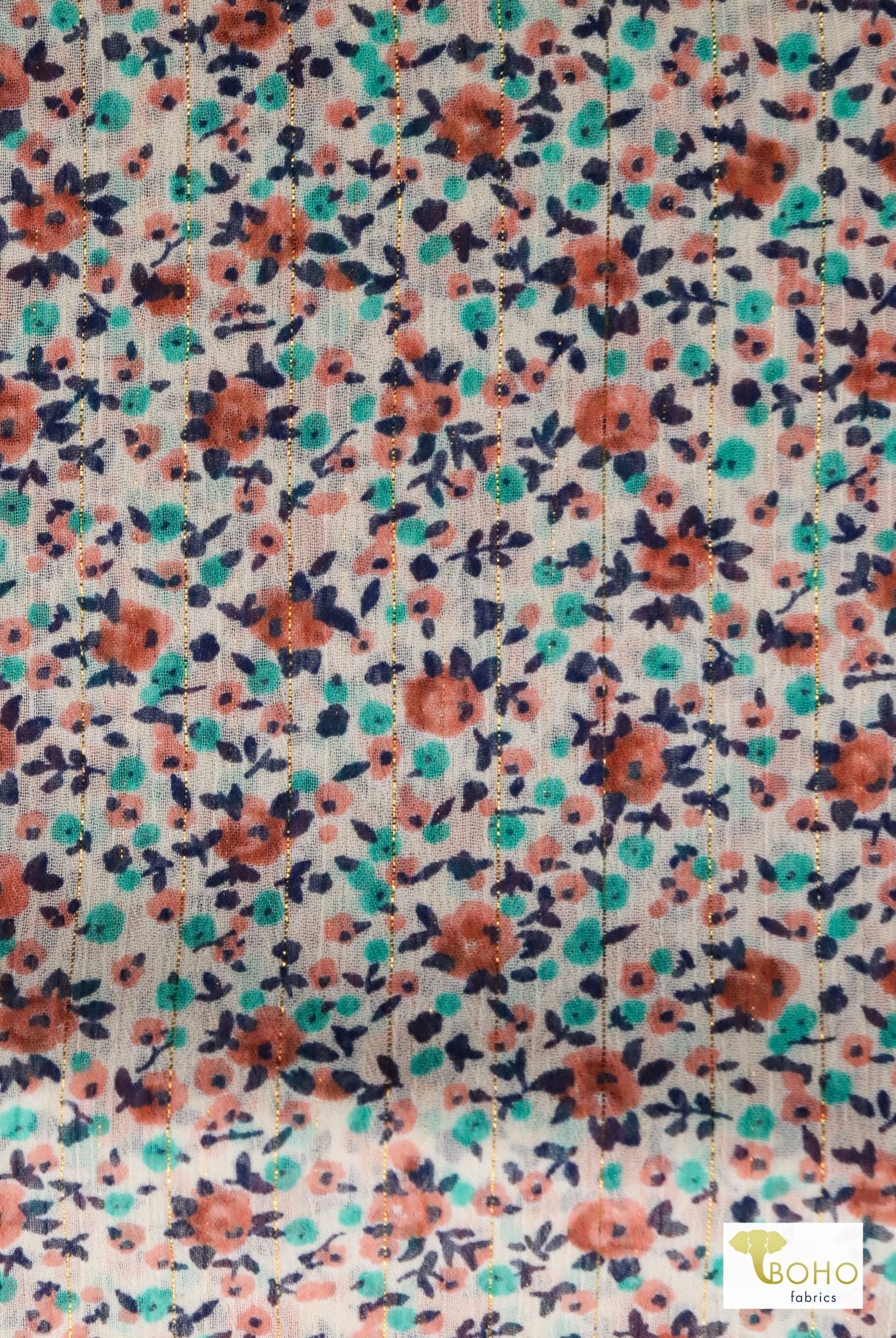 Gleaming Garden, Chiffon Woven Fabric - Boho Fabrics - Chiffon, Woven