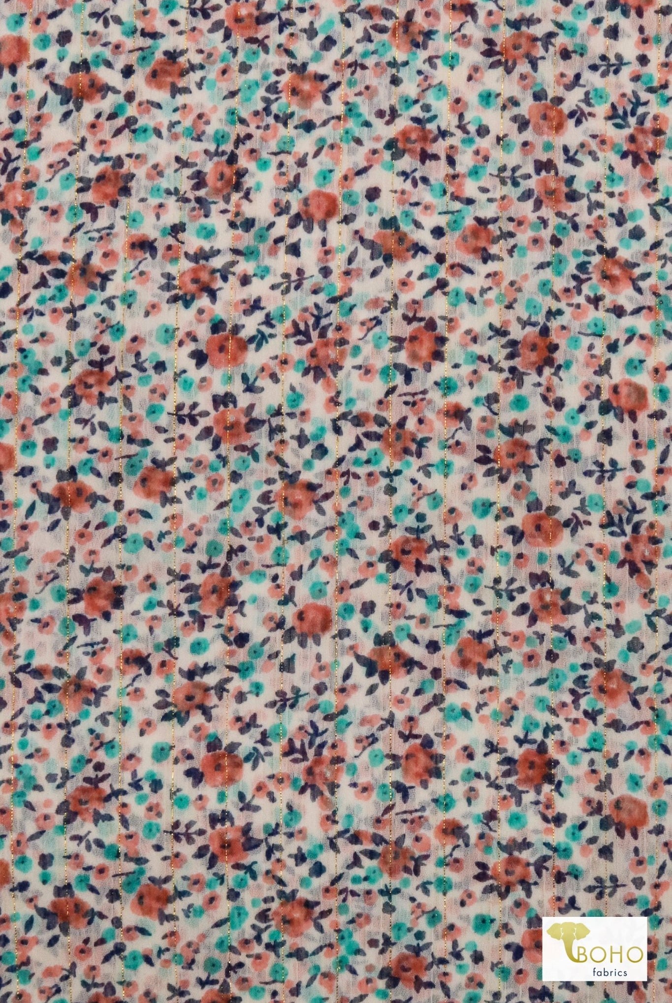 Gleaming Garden, Chiffon Woven Fabric - Boho Fabrics - Chiffon, Woven