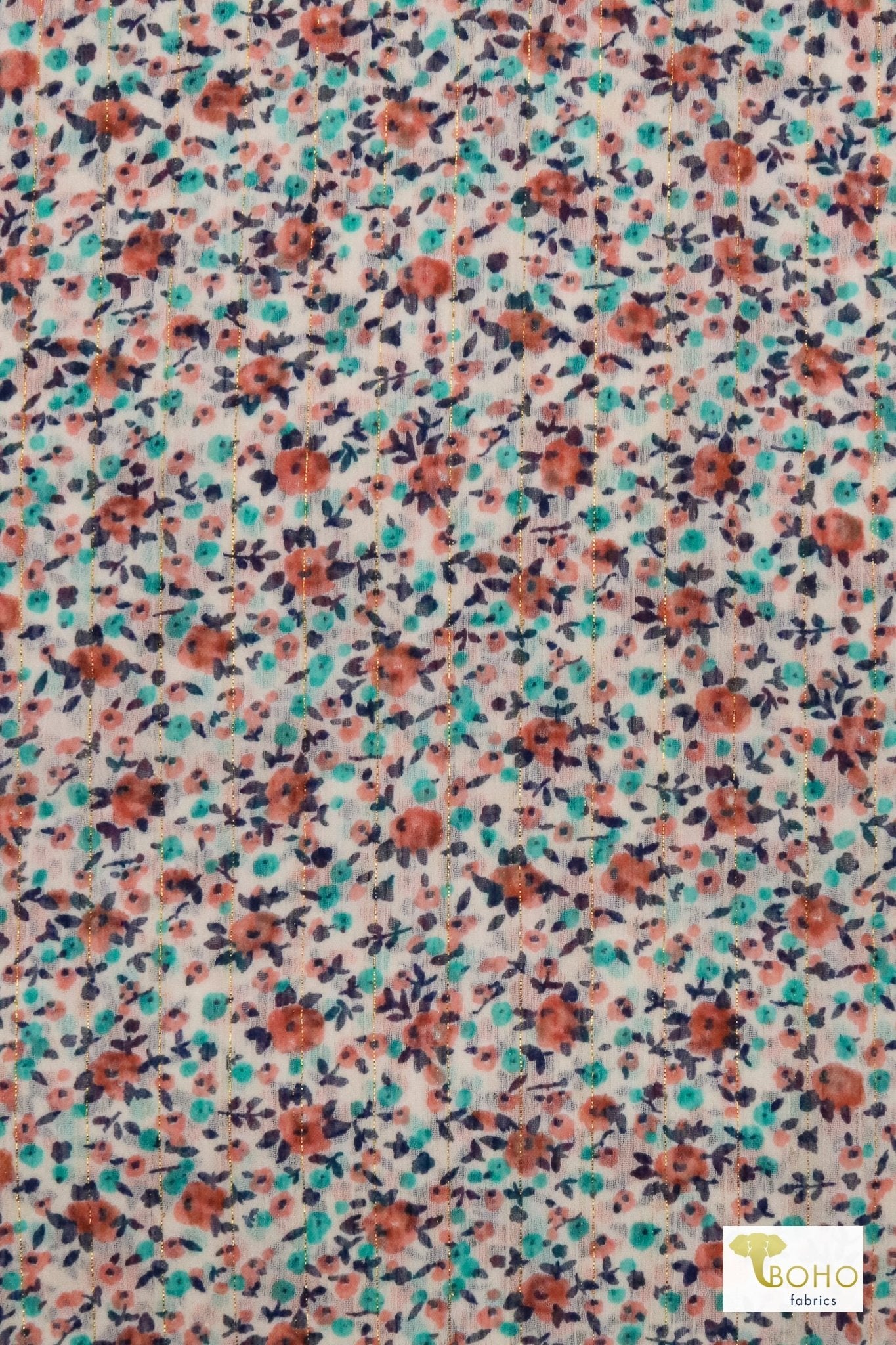 Gleaming Garden, Chiffon Woven Fabric - Boho Fabrics - Chiffon, Woven