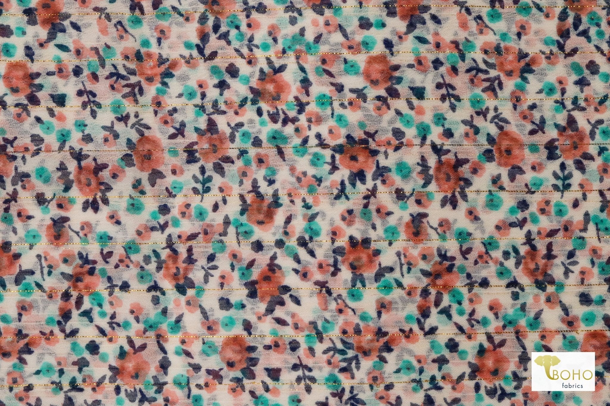 Gleaming Garden, Chiffon Woven Fabric - Boho Fabrics - Chiffon, Woven