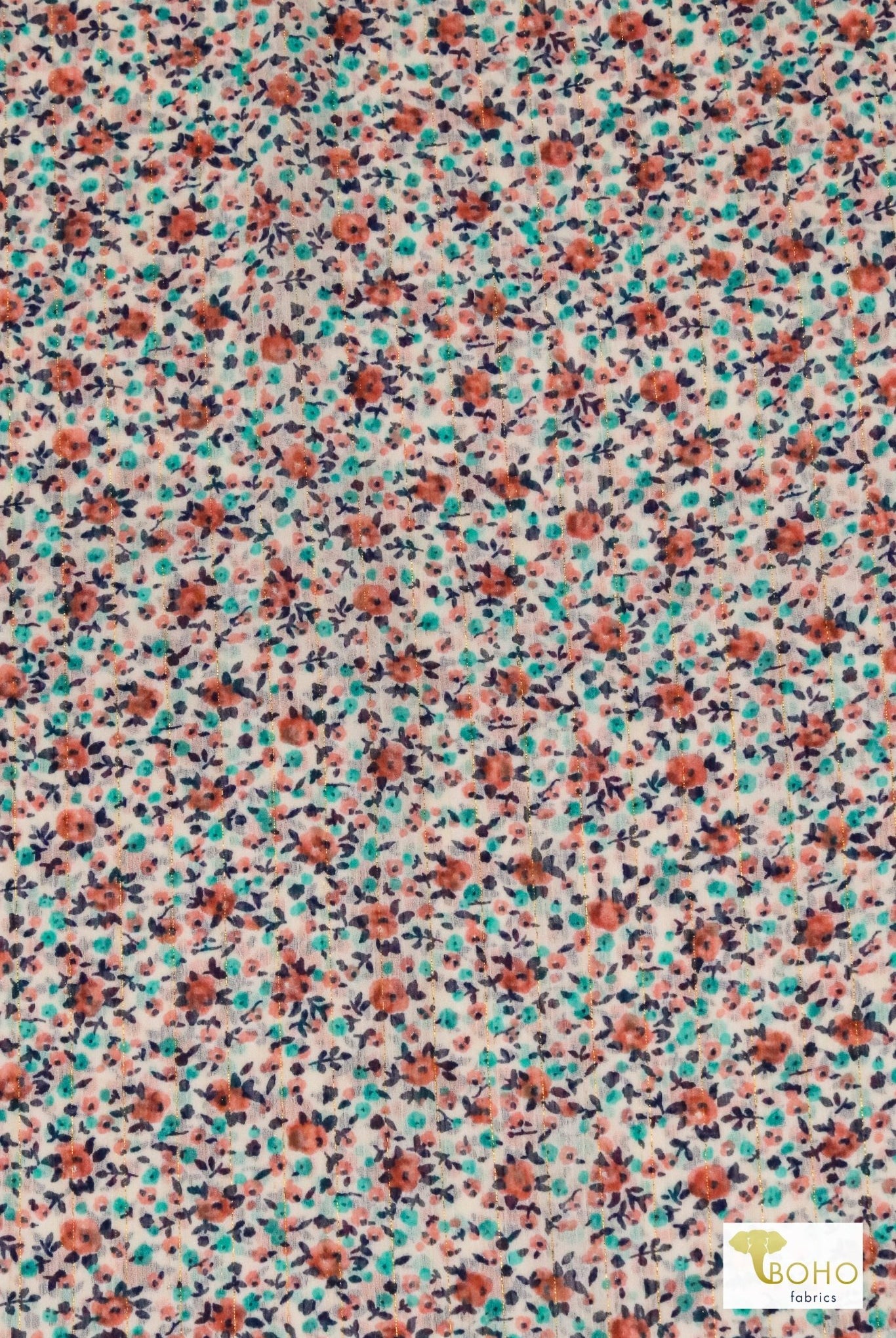 Gleaming Garden, Chiffon Woven Fabric - Boho Fabrics - Chiffon, Woven