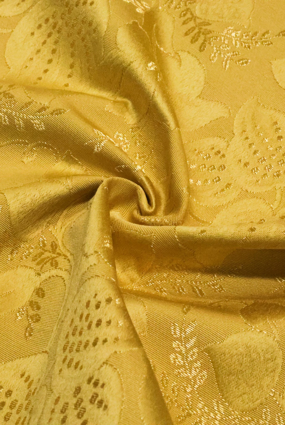 Gold Lily Jacquard Woven Fabric - Boho Fabrics - Jacquard, Woven