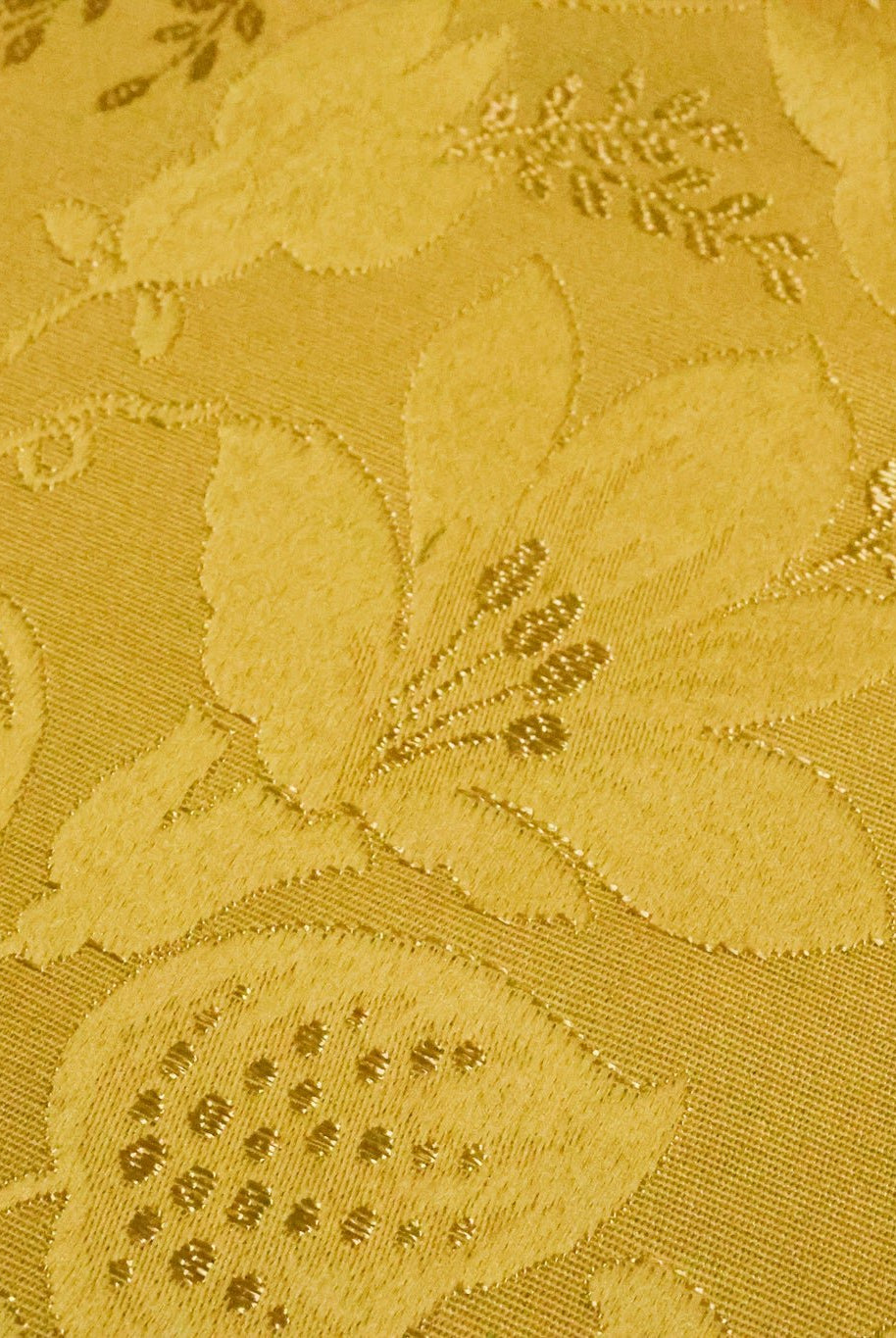 Gold Lily Jacquard Woven Fabric - Boho Fabrics - Jacquard, Woven