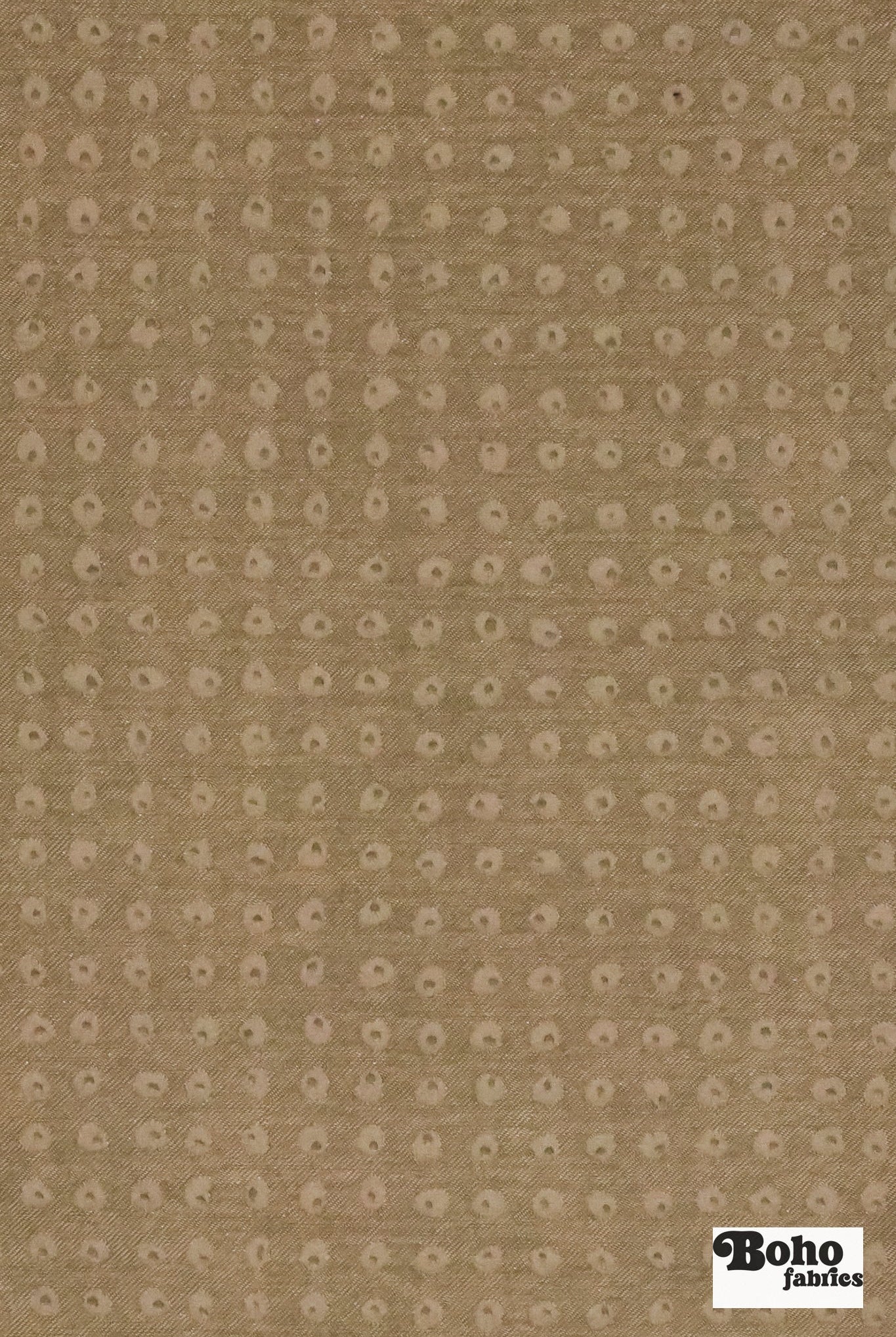 Gold & Silver Organic Dots Jacquard Woven Fabric - Boho Fabrics - Jacquard, Woven