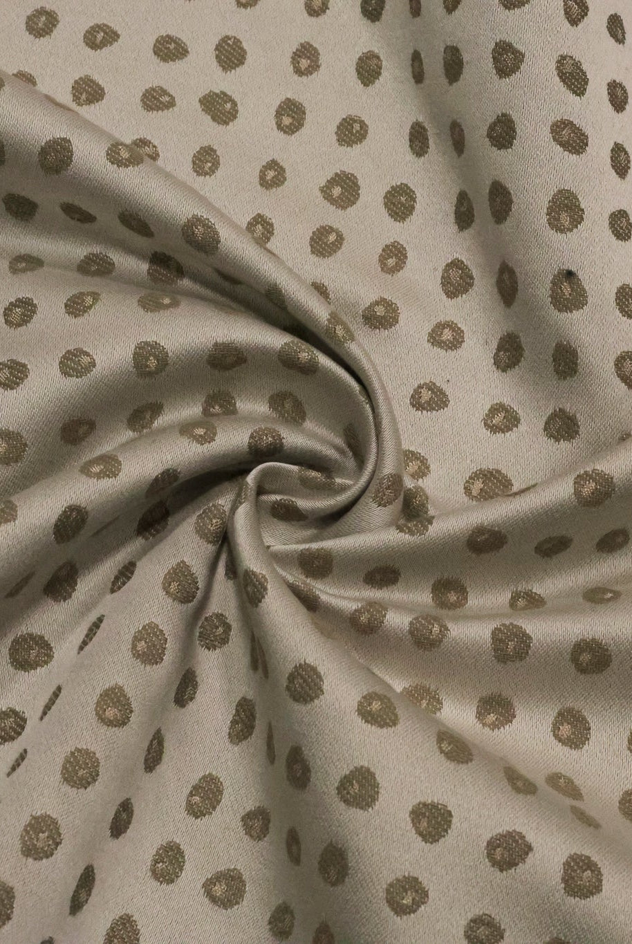 Gold & Silver Organic Dots Jacquard Woven Fabric - Boho Fabrics - Jacquard, Woven