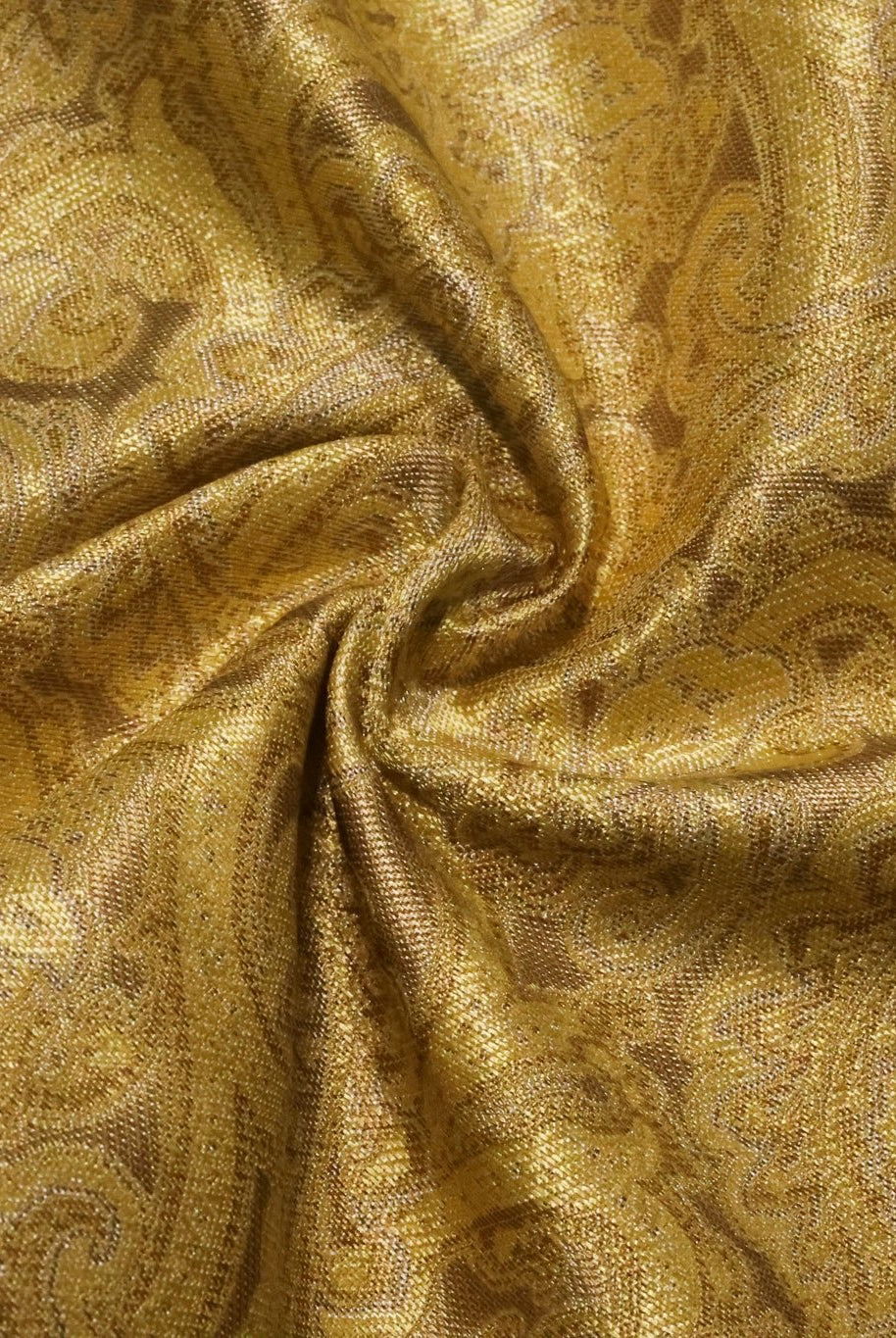 Gold & Silver Paisley Jacquard Woven Fabric - Boho Fabrics - Jacquard, Woven