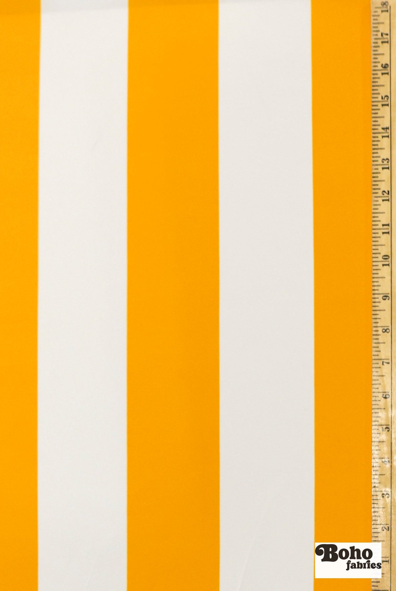 Gold & White, 3" Wide Striped Canvas Woven Fabric - Boho Fabrics - Canvas Fabric
