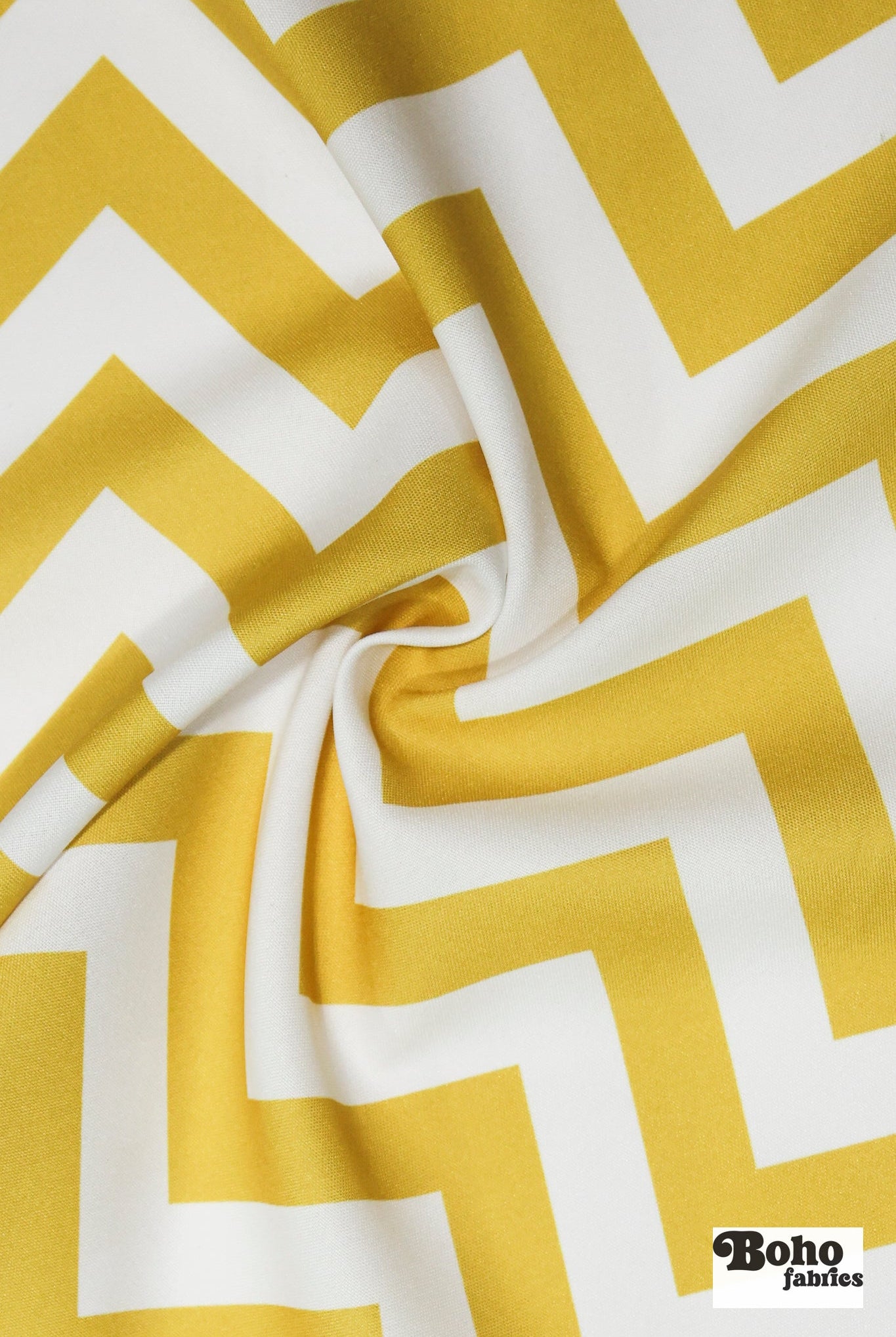 Golden & White, 1" Wide Chevron Canvas Woven Fabric - Boho Fabrics - Canvas Fabric
