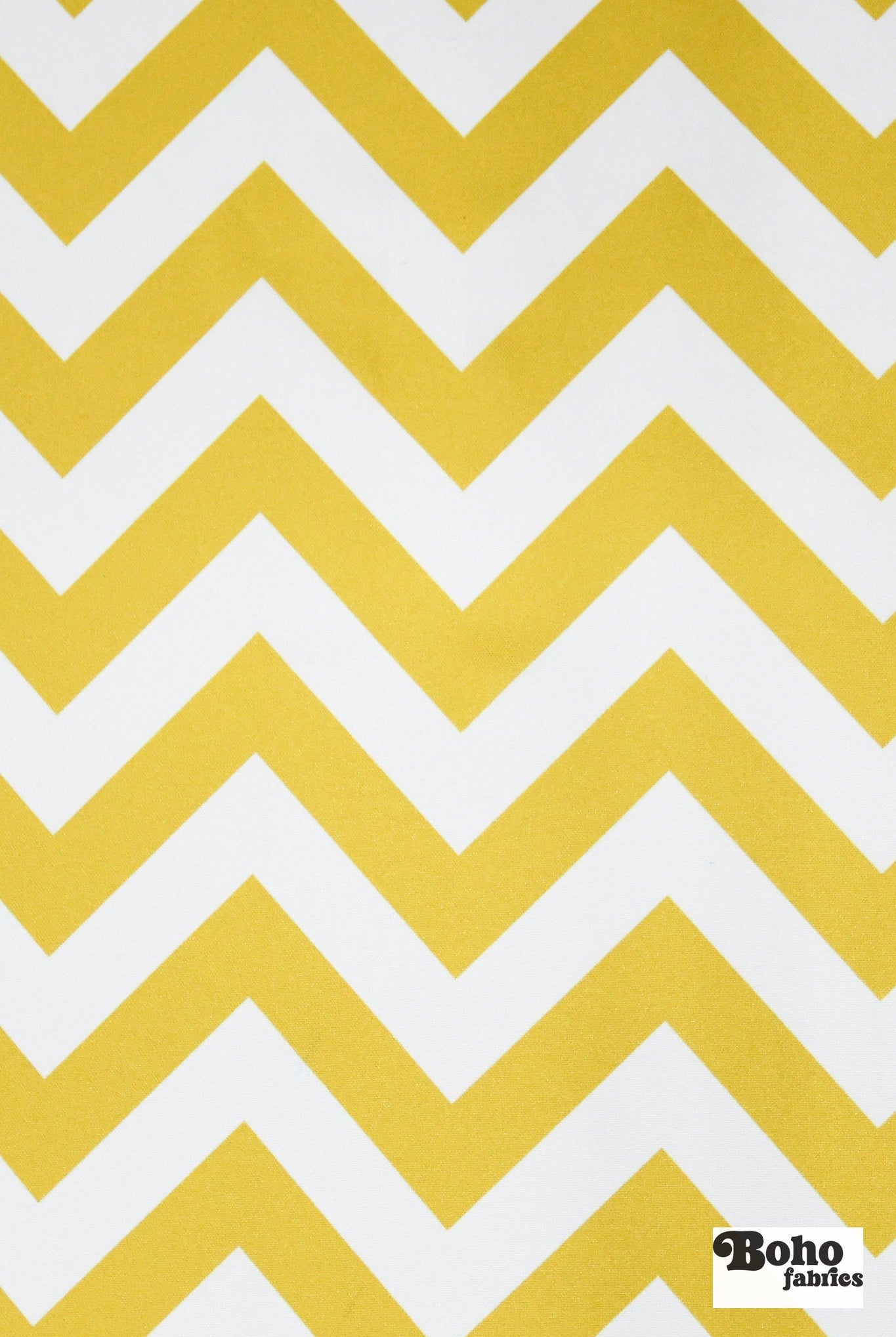 Golden & White, 1" Wide Chevron Canvas Woven Fabric - Boho Fabrics - Canvas Fabric